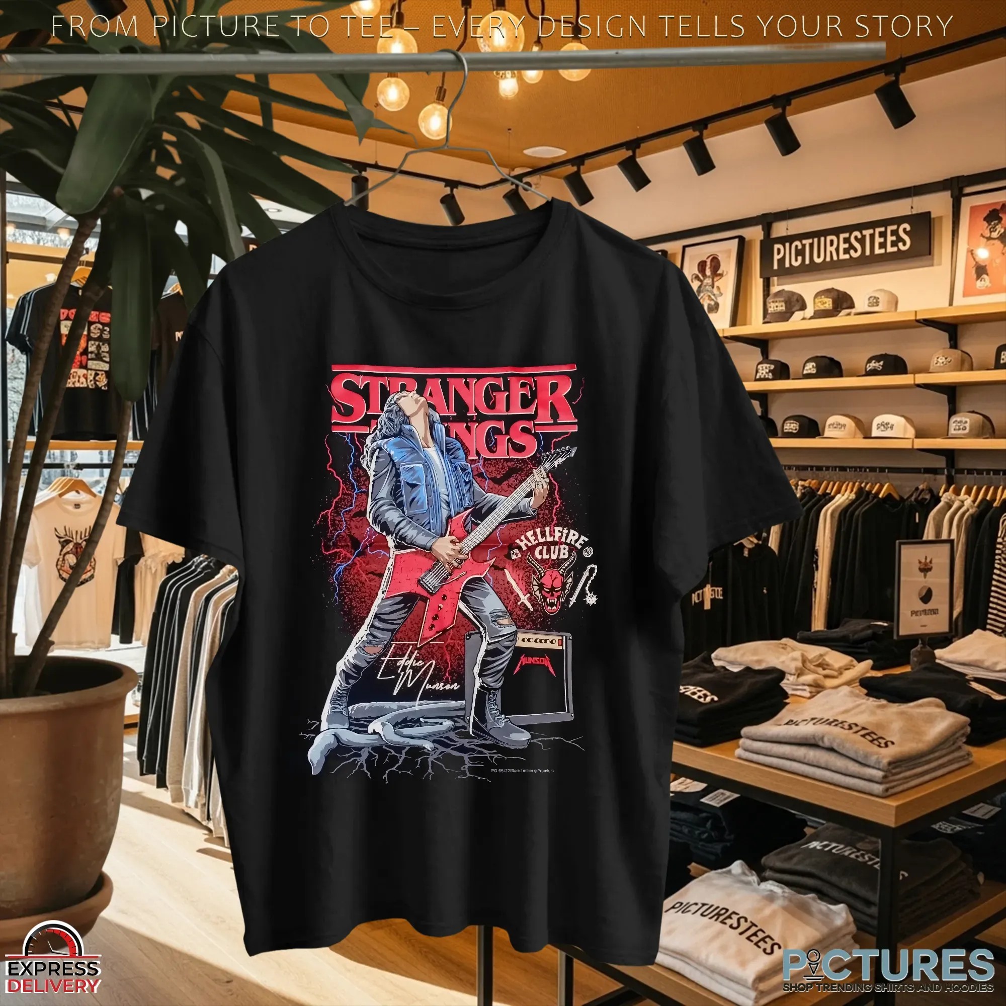 Stranger Things Eddie Munson Hellfire Club Fanart Edition Tv Movie Collection T Shirt