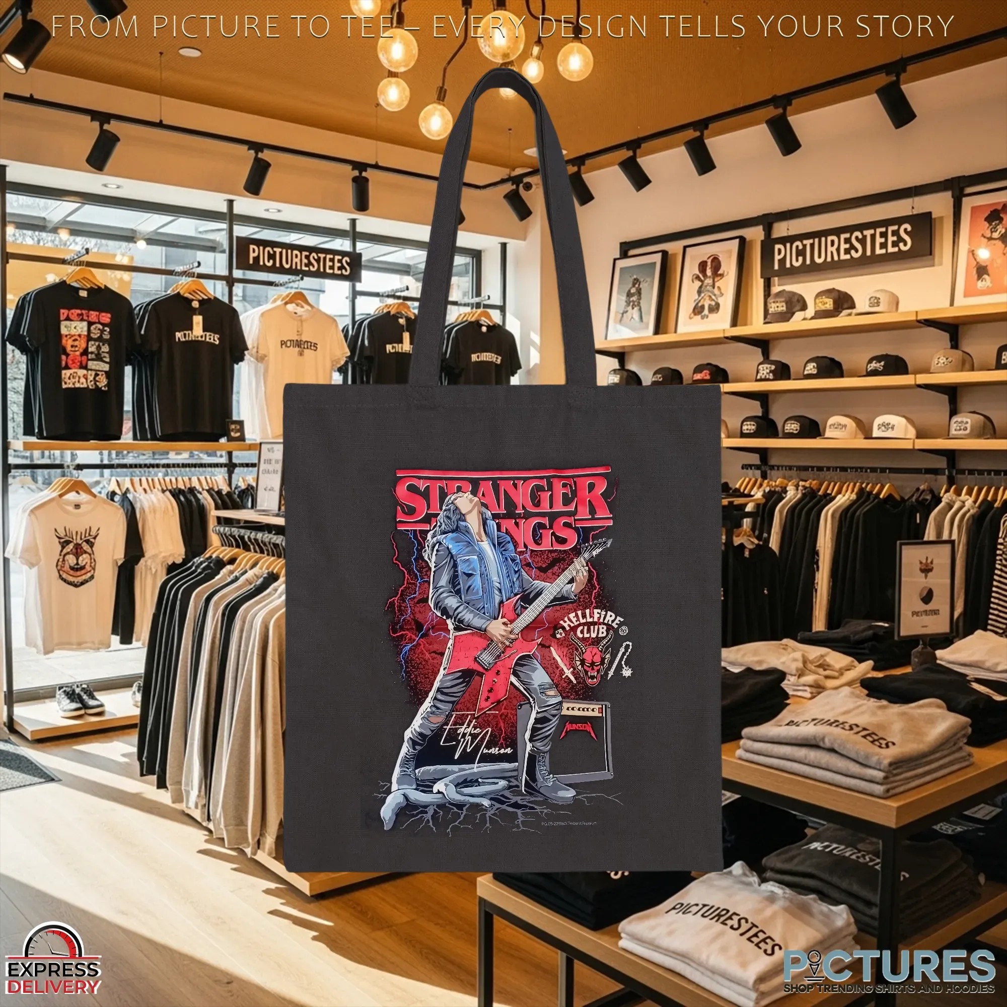 Stranger Things Eddie Munson Hellfire Club Fanart Edition Tv Movie Collection T Shirt
