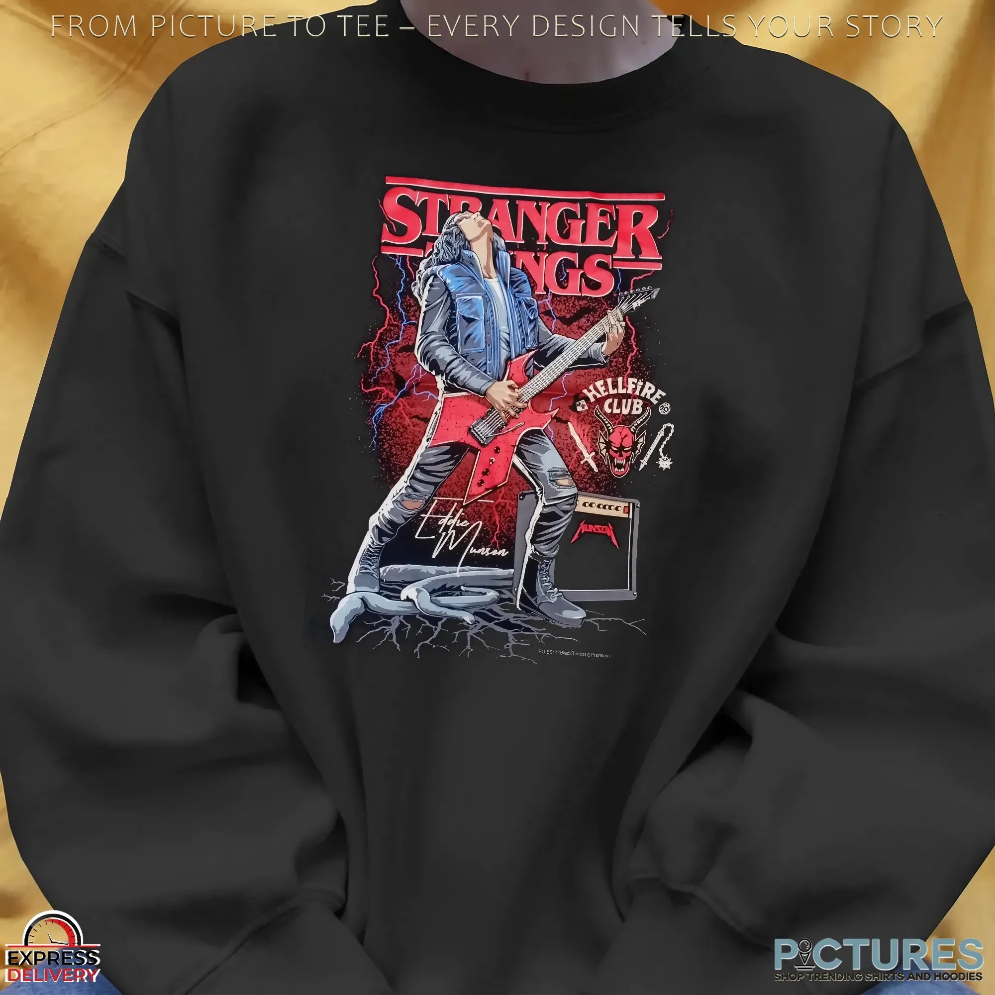 Stranger Things Eddie Munson Hellfire Club Fanart Edition Tv Movie Collection T Shirt