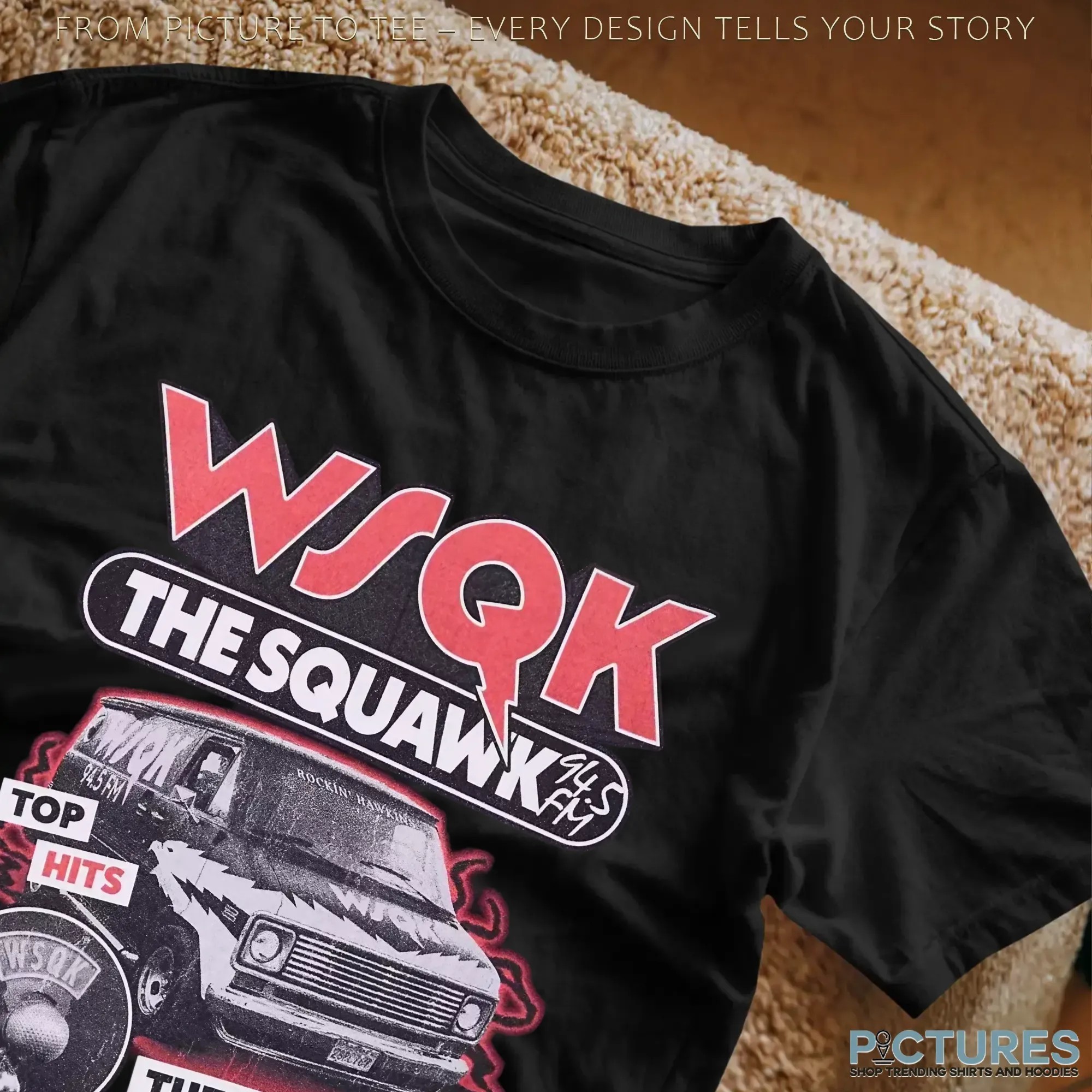 Stranger Things The Squawk There's A Radio In Town Top Hit T Shirt
