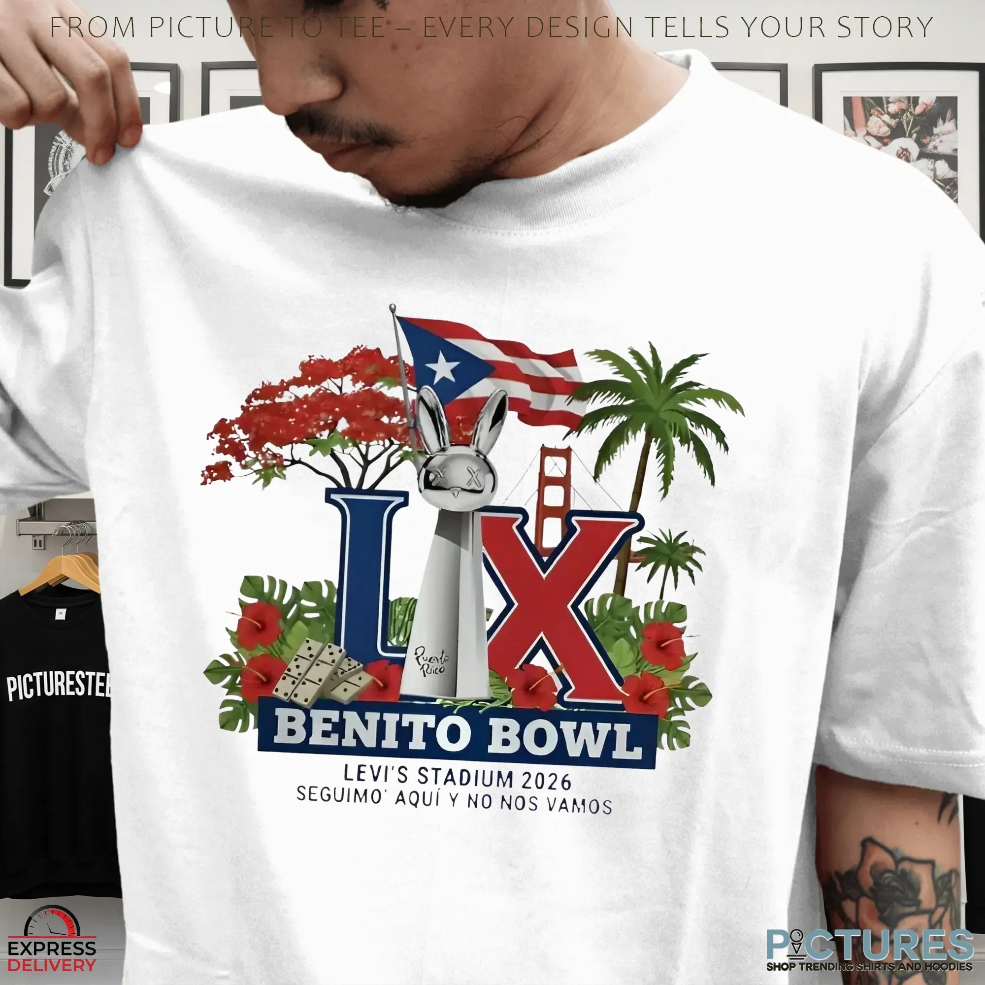 Super Bowl 2025 Bunny Levi's Stadium 2026 Football Music Lover T Shirt