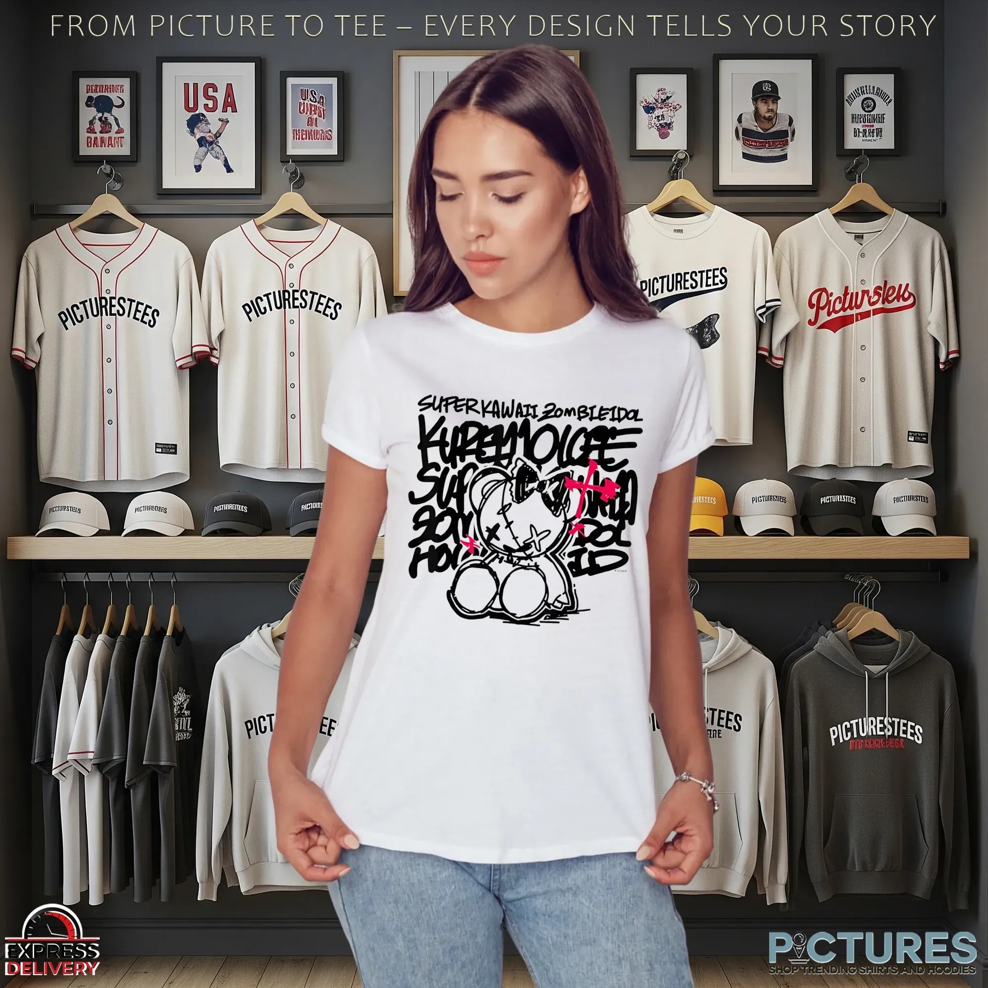 Super Kawaii Zombie Idol White T Shirt