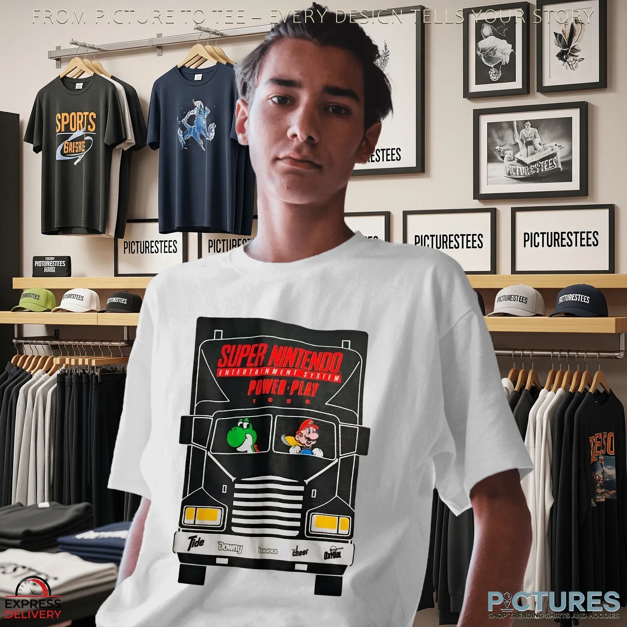 Super Nintendo Mario Entertainment System Power Play Tour Fall 1992 T Shirt
