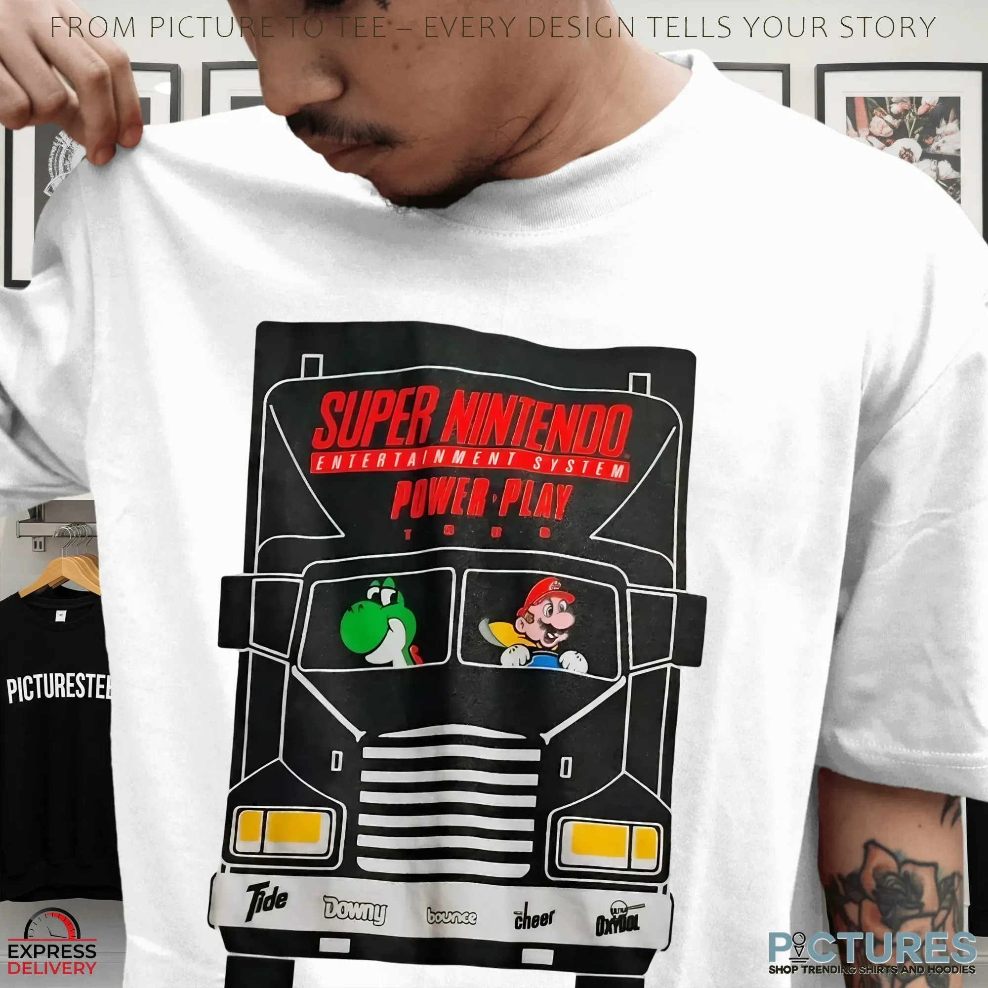 Super Nintendo Mario Entertainment System Power Play Tour Fall 1992 T Shirt