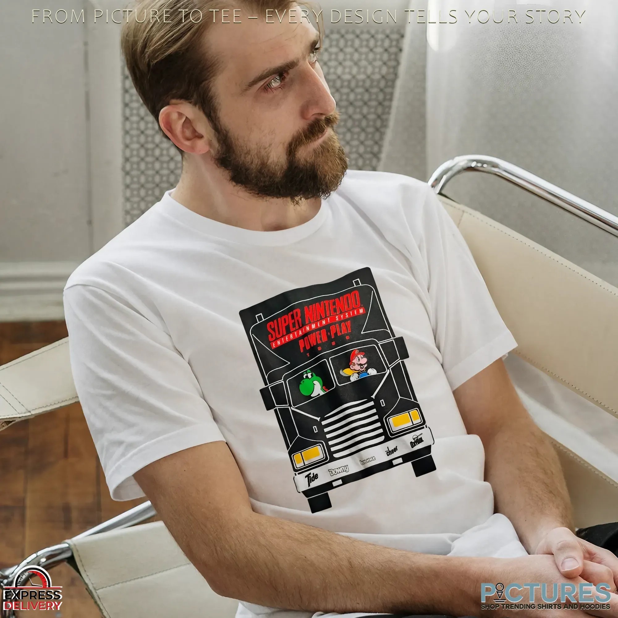 Super Nintendo Mario Entertainment System Power Play Tour Fall 1992 T Shirt