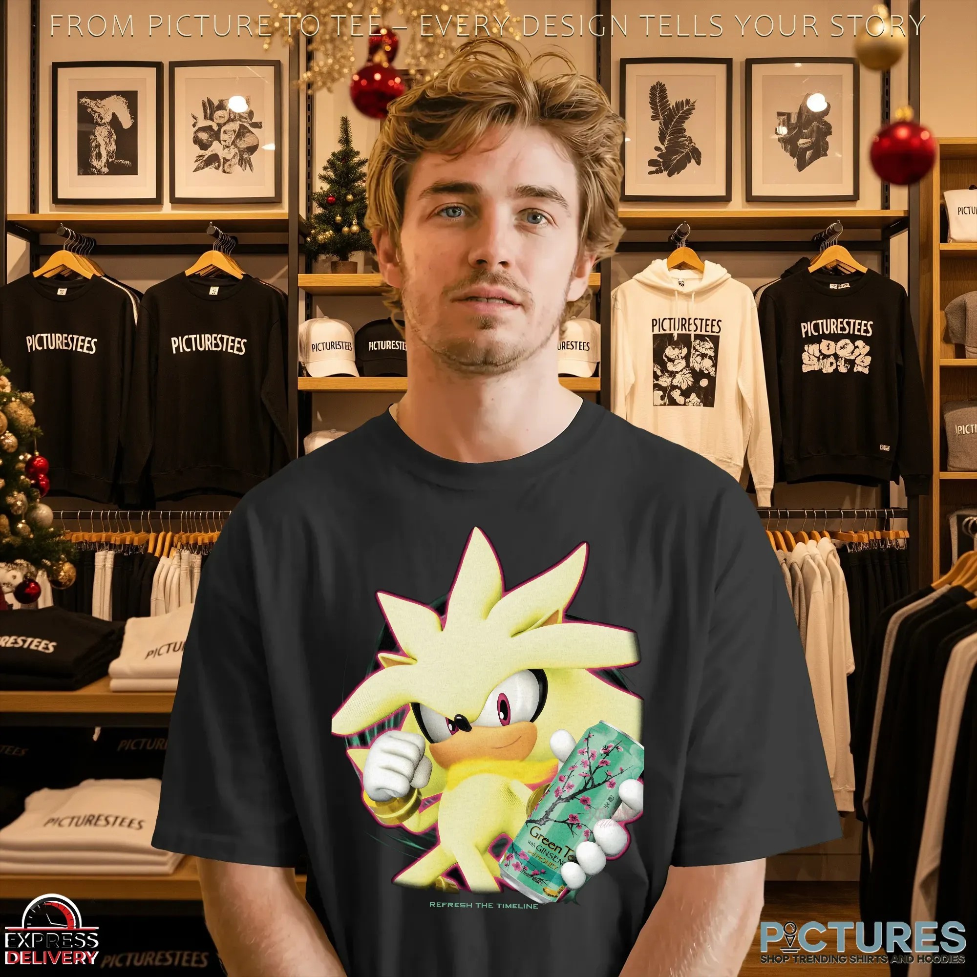 Super Sonic Refresh The Timeline Monster Arizona Green Tea Drink Game Mashup T Shirt