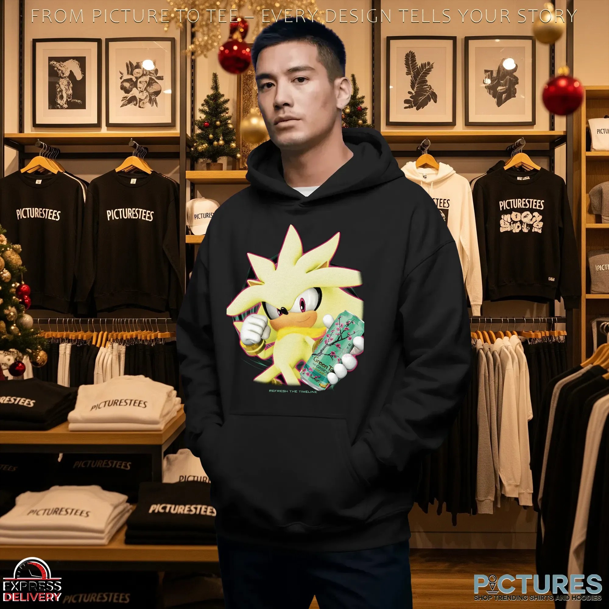 Super Sonic Refresh The Timeline Monster Arizona Green Tea Drink Game Mashup T Shirt