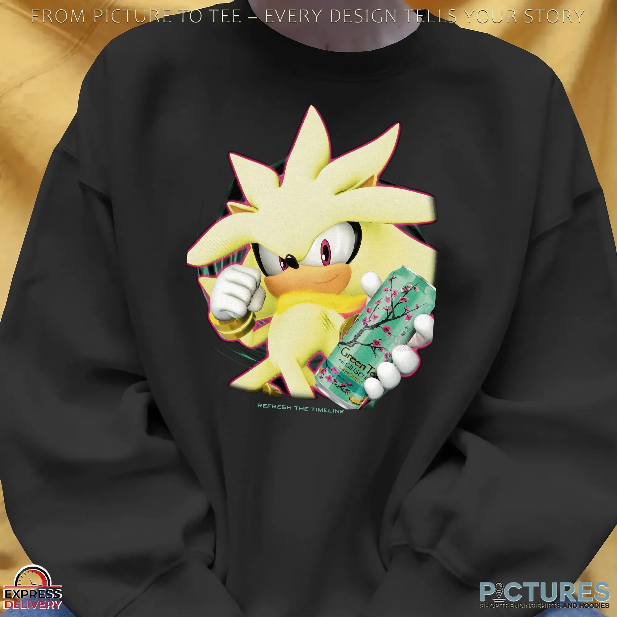 Super Sonic Refresh The Timeline Monster Arizona Green Tea Drink Game Mashup T Shirt
