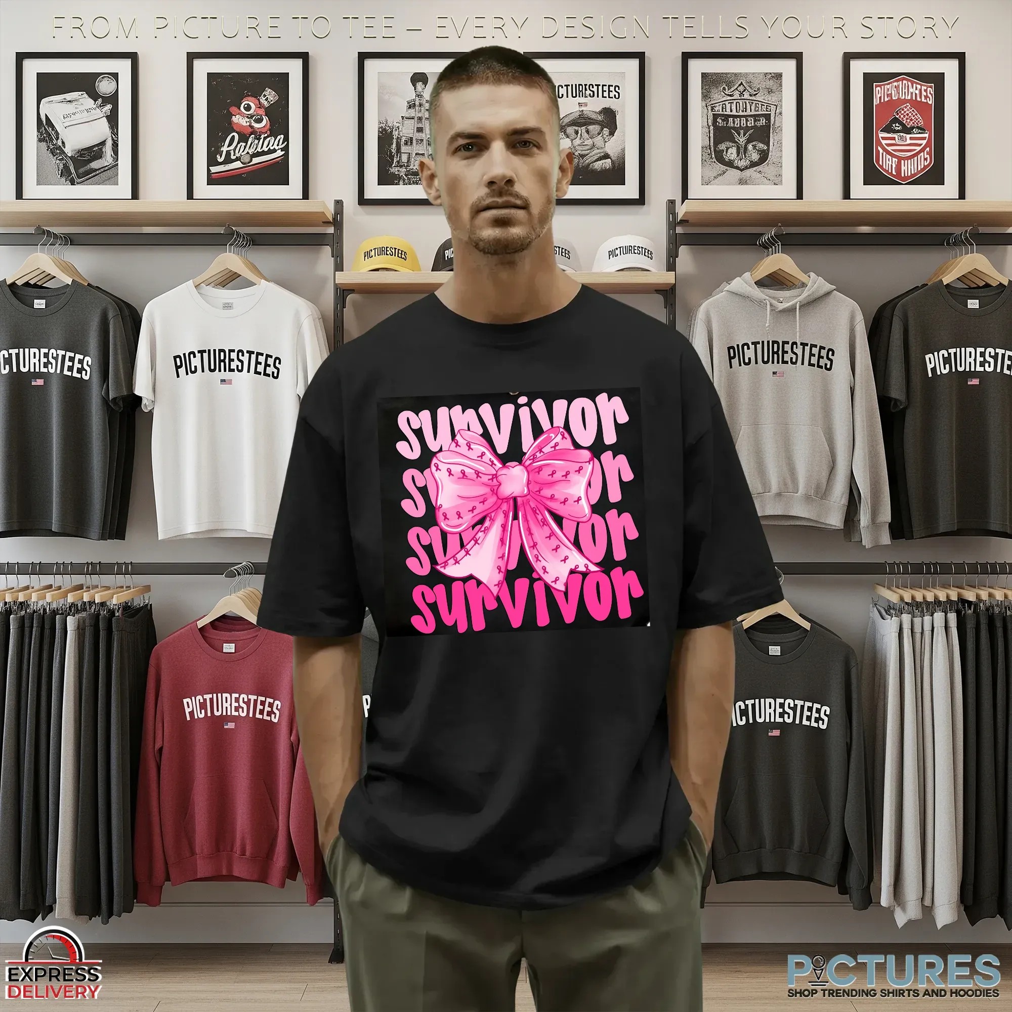 Survivor Breast Cancer, In October We Wear Pink, Breast Cancer, Breast Cancer Coquette Bow, Tackle Cancer, Pink Ribbon T Shirt