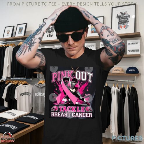 Tackle Breast Cancer Png Bundle, Pink Out Breast Cancer, Pink Ribbon, Fight Breast Cancer Warrior, In October We Wear Pink Shirt