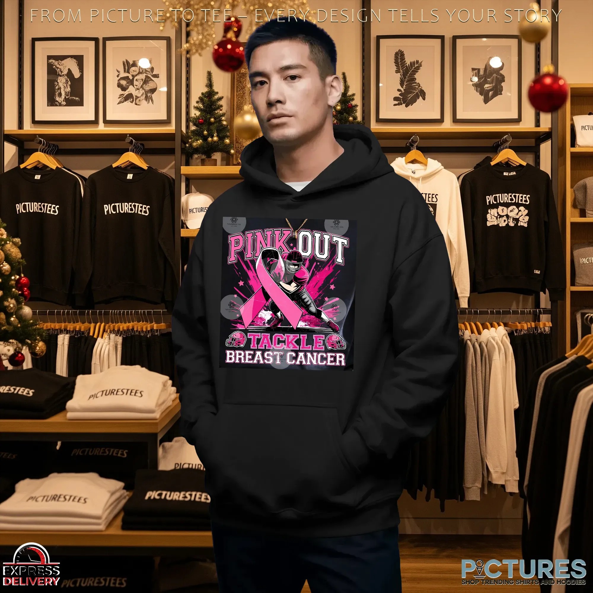 Tackle Breast Cancer Png Bundle, Pink Out Breast Cancer, Pink Ribbon, Fight Breast Cancer Warrior, In October We Wear Pink Shirt