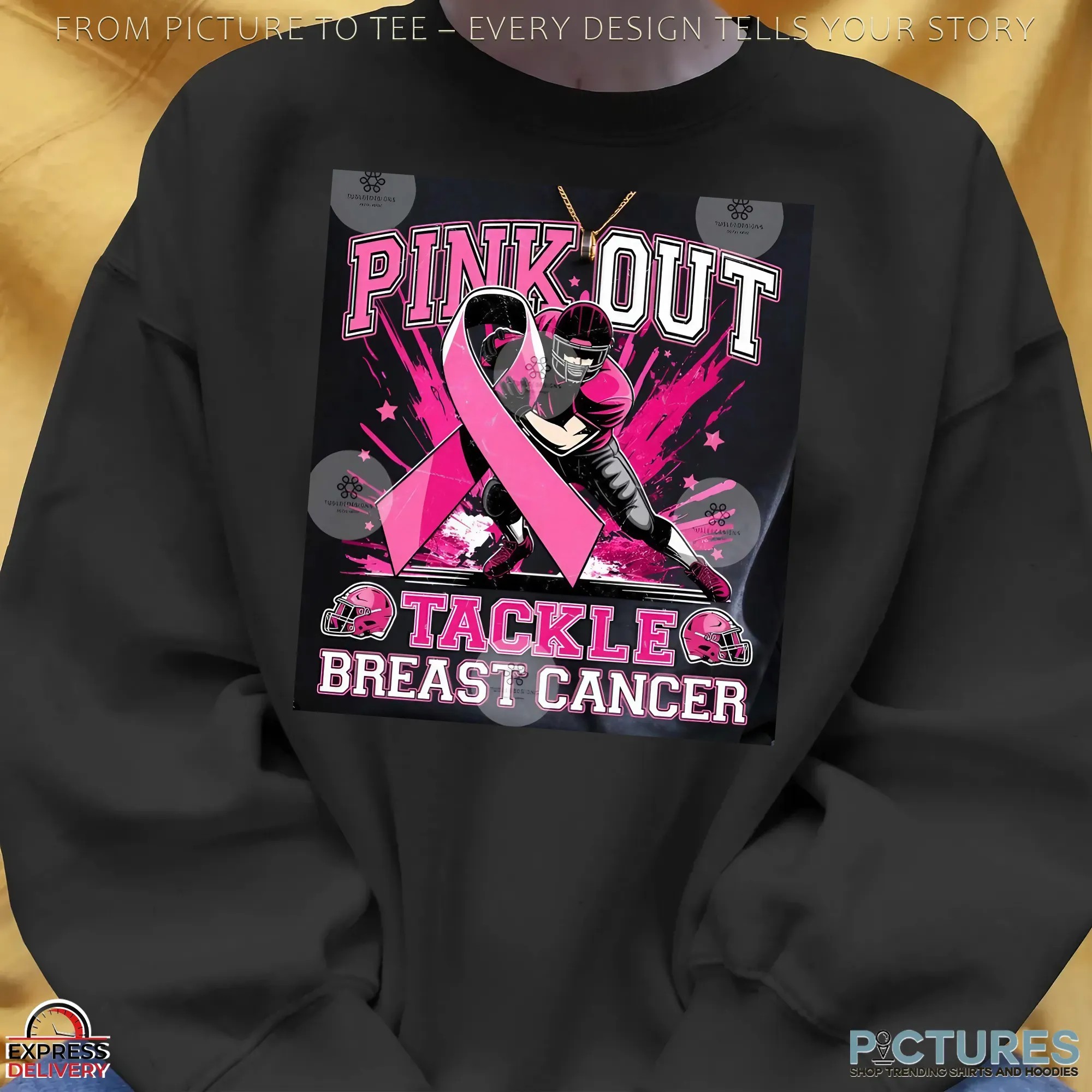 Tackle Breast Cancer Png Bundle, Pink Out Breast Cancer, Pink Ribbon, Fight Breast Cancer Warrior, In October We Wear Pink Shirt