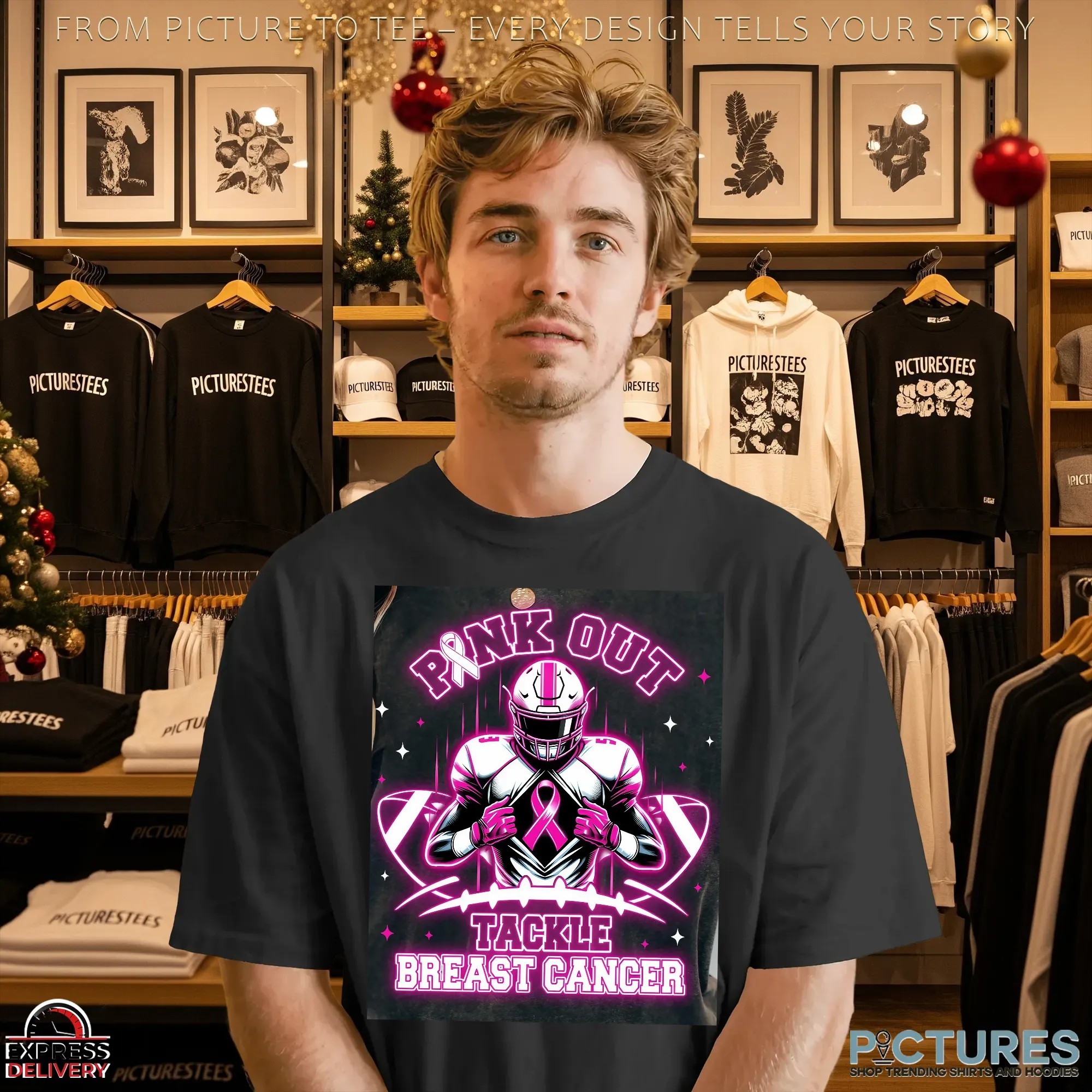 Tackle Breast Cancer Png Bundle, Pink Out Breast Cancer, Pink Ribbon, Fight Breast Cancer Warrior, In October We Wear Pink Shirts