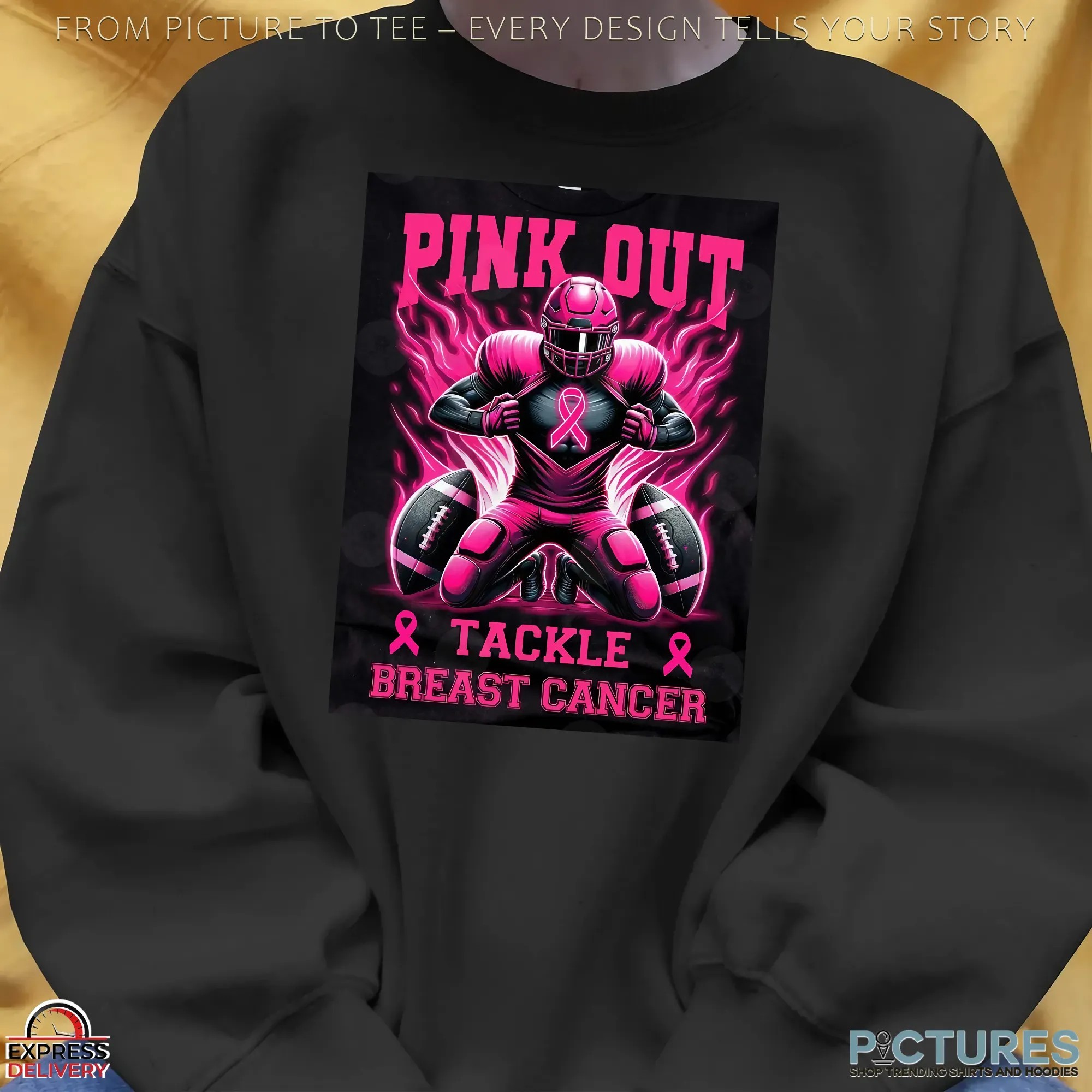 Tackle Breast Cancer Png Bundle, Pink Out Breast Cancer, Pink Ribbon, Fight Breast Cancer Warrior, In October We Wear Pink T-Shirts
