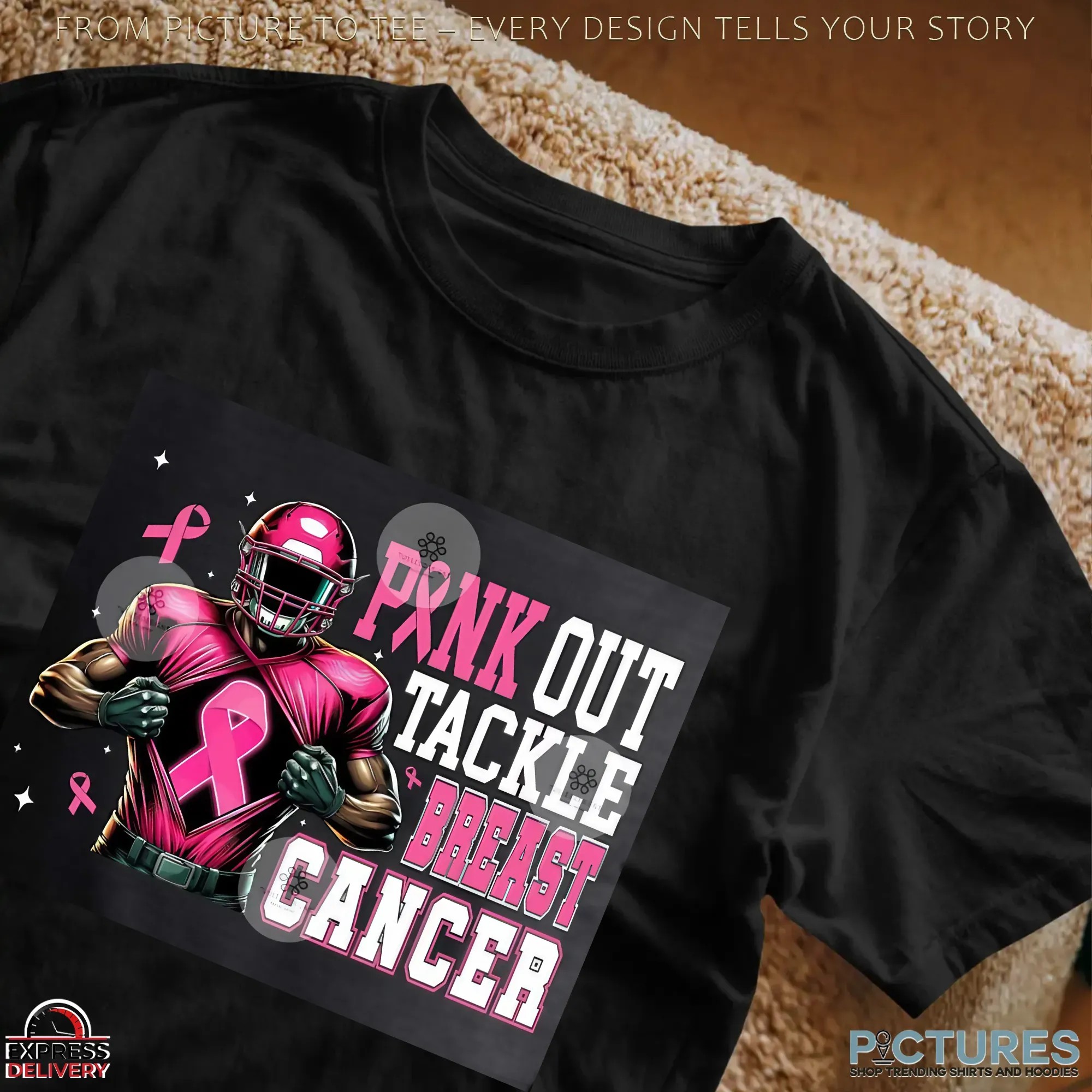 Tackle Breast Cancer Png Bundle, Pink Out Breast Cancer, Pink Ribbon, Fight Breast Cancer Warrior, In October We Wear Pink T Shirt