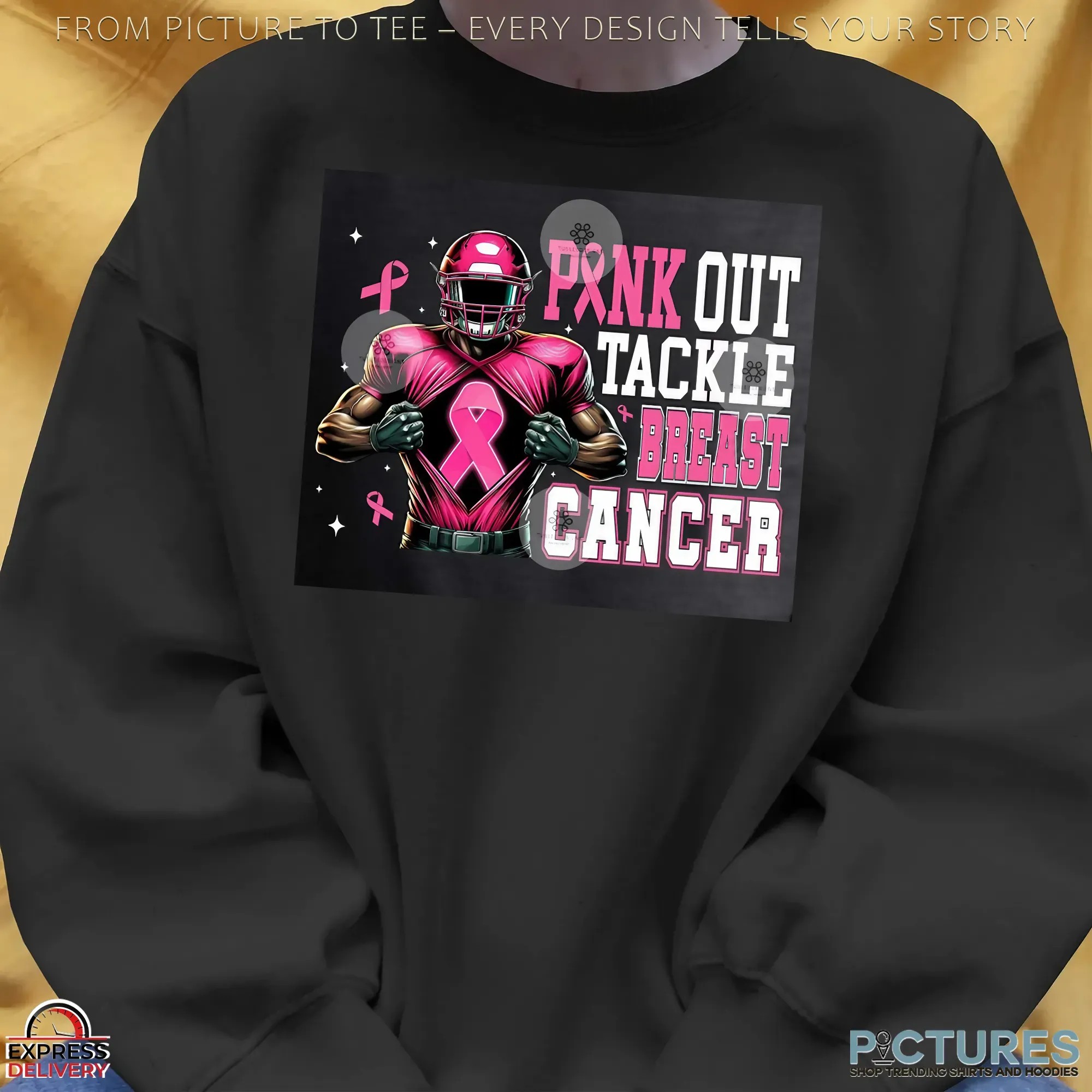 Tackle Breast Cancer Png Bundle, Pink Out Breast Cancer, Pink Ribbon, Fight Breast Cancer Warrior, In October We Wear Pink T Shirt
