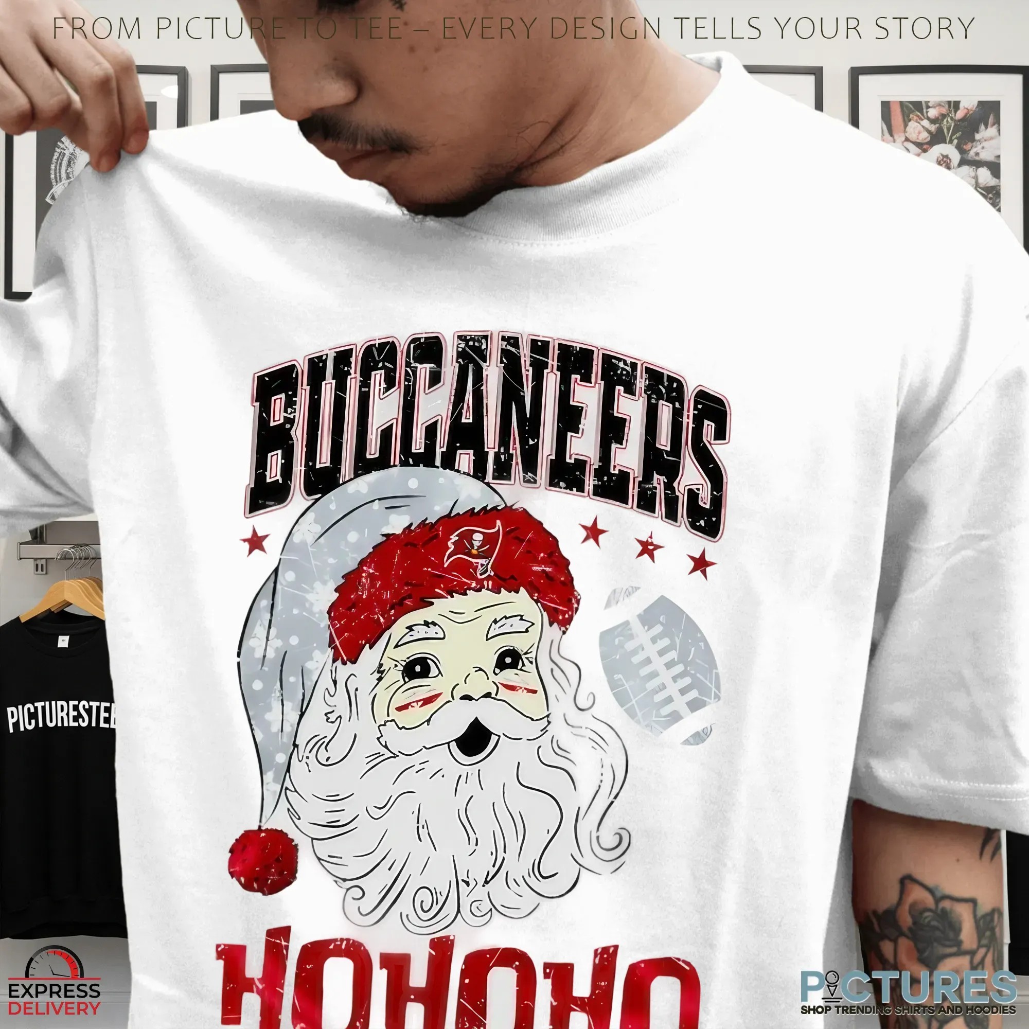 Tampa Bay Buccaneers Santa Claus Ho Ho Ho NFL Merry Christmas T Shirt Tampa Bay Buccaneers Santa Claus Ho Ho Ho NFL Merry Christmas T Shirt