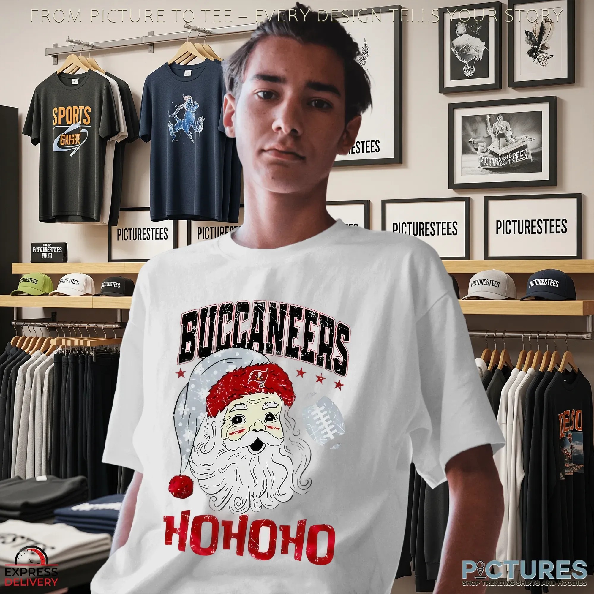 Tampa Bay Buccaneers Santa Claus Ho Ho Ho NFL Merry Christmas T Shirt Tampa Bay Buccaneers Santa Claus Ho Ho Ho NFL Merry Christmas T Shirt