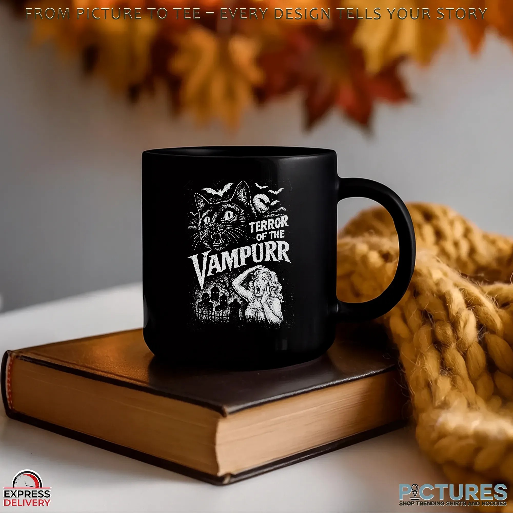 Terror Of The Vampurr Halloween Cat Vintage Movie T Shirt