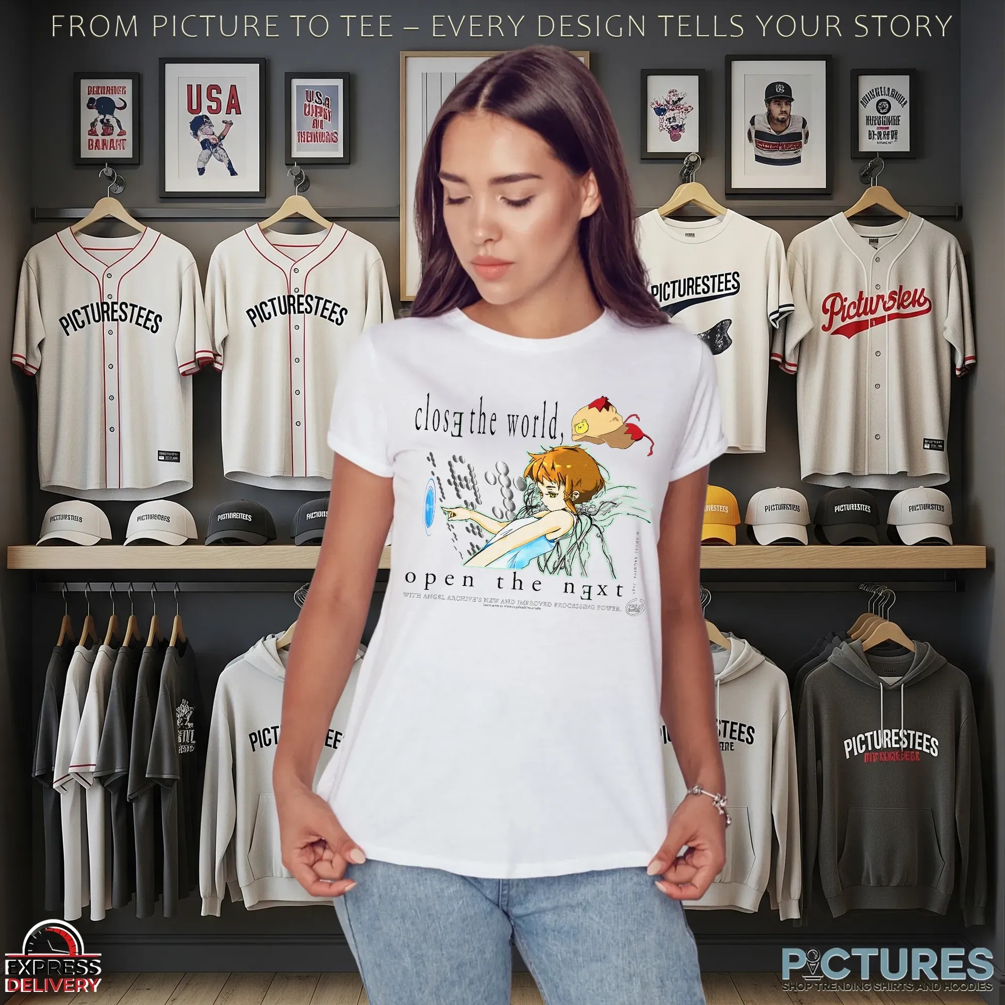 Tethered Close the World Open the Next Serial Experiments Lain Angel T Shirt