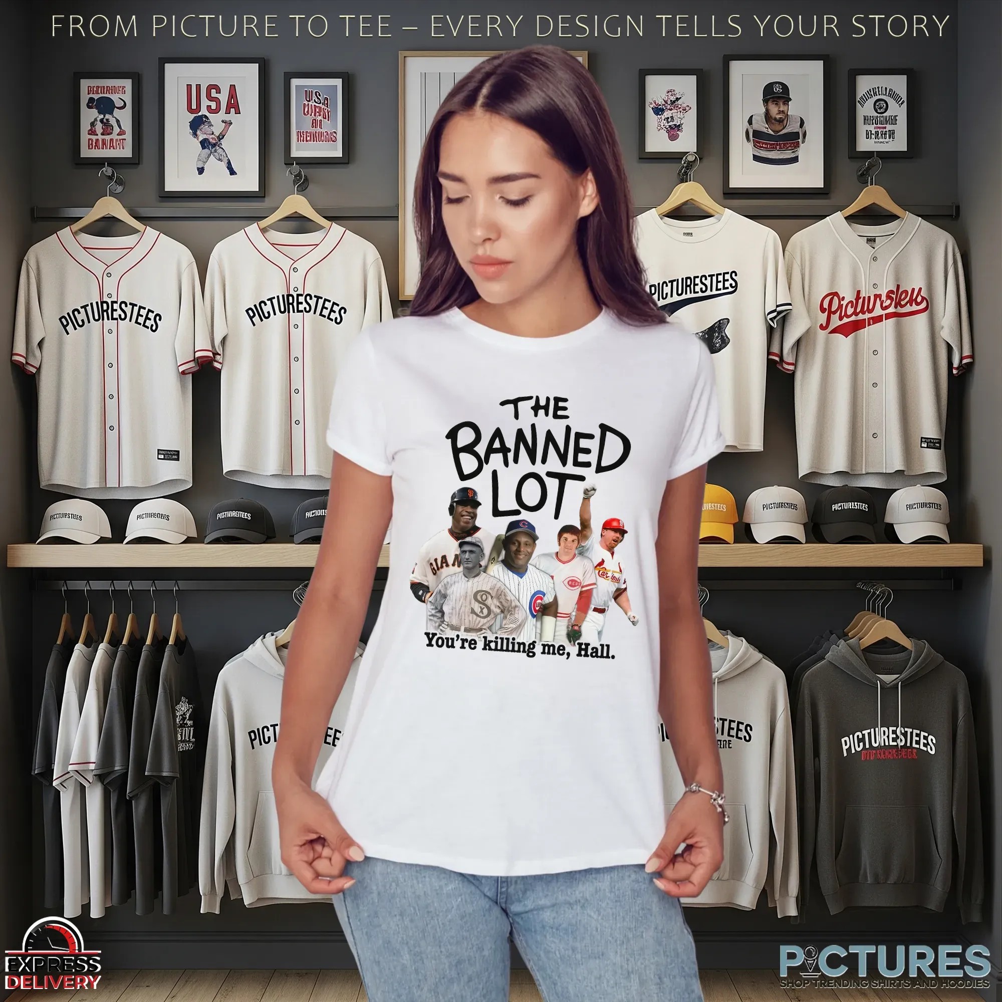 The Banned Lot You're Killing Me Hall San Francisco Giants Chicago White Sox Cincinnati Reds St Louis Cardinals Chicago Cubs T Shirt