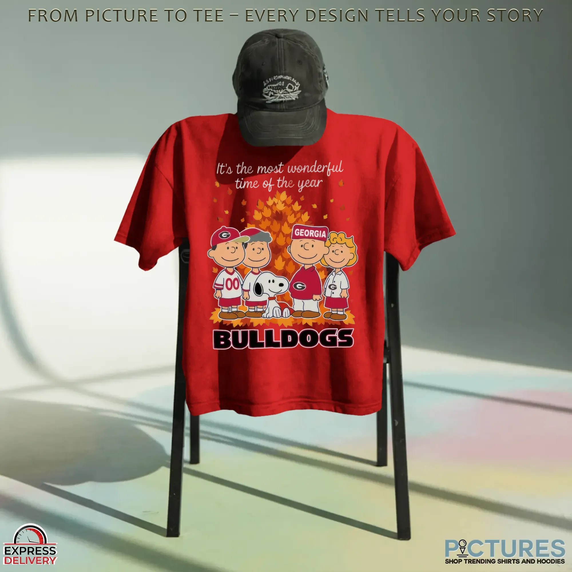 The Peanuts Snoopy And Friends Georgia Bulldogs Fall It’s The Most Wonderful Time Of The Year T Shirt