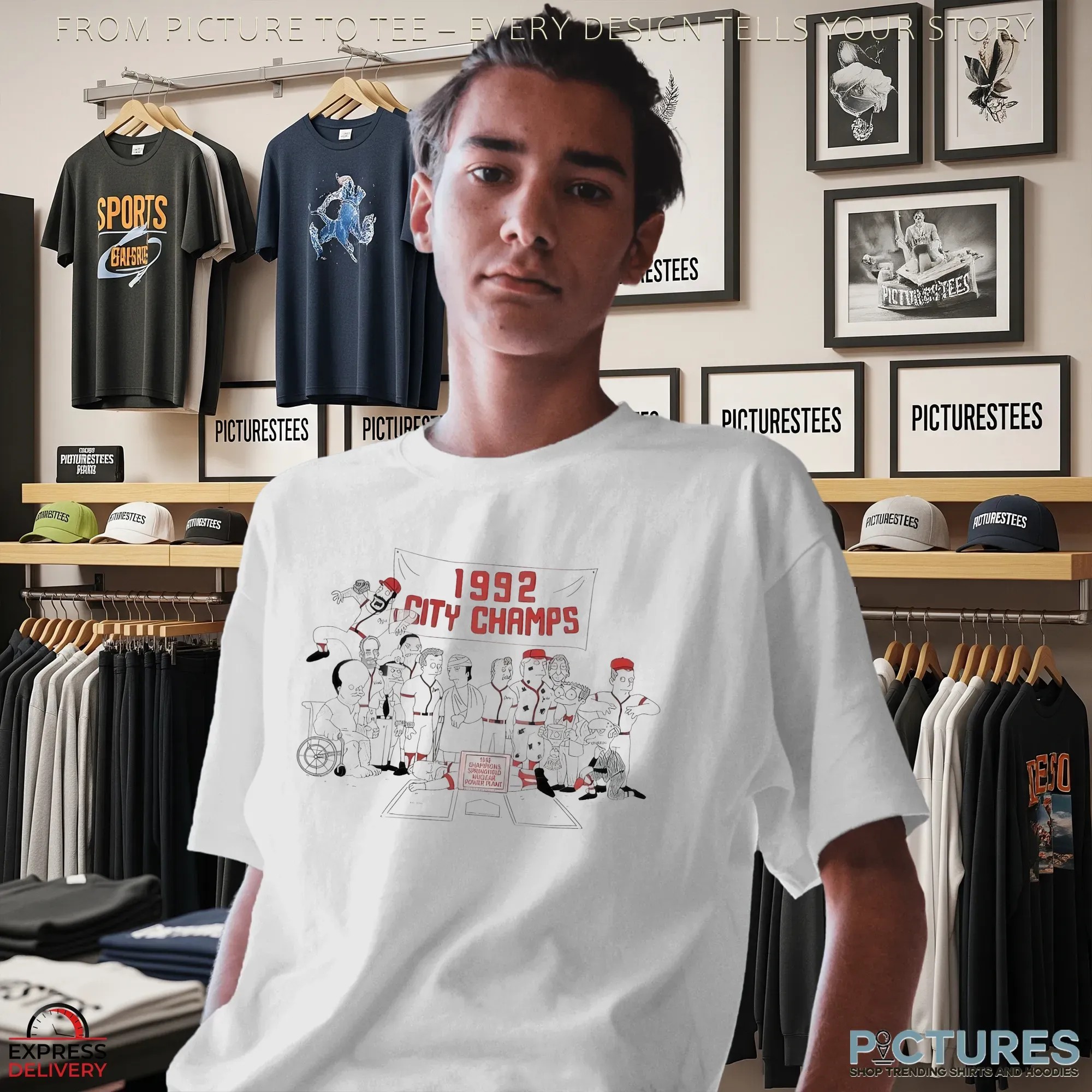 The Simpsons 1992 City Champions Springfield Nuclear Power Plant Cartoon T Shirt