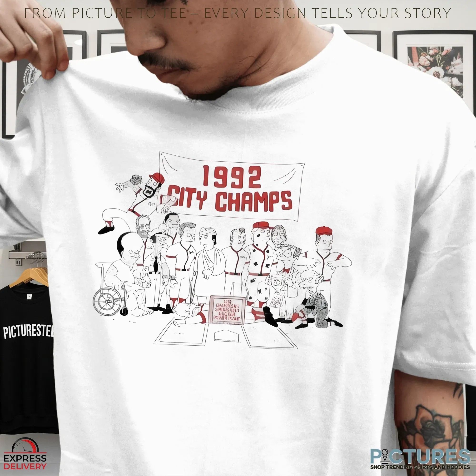 The Simpsons 1992 City Champions Springfield Nuclear Power Plant Cartoon T Shirt