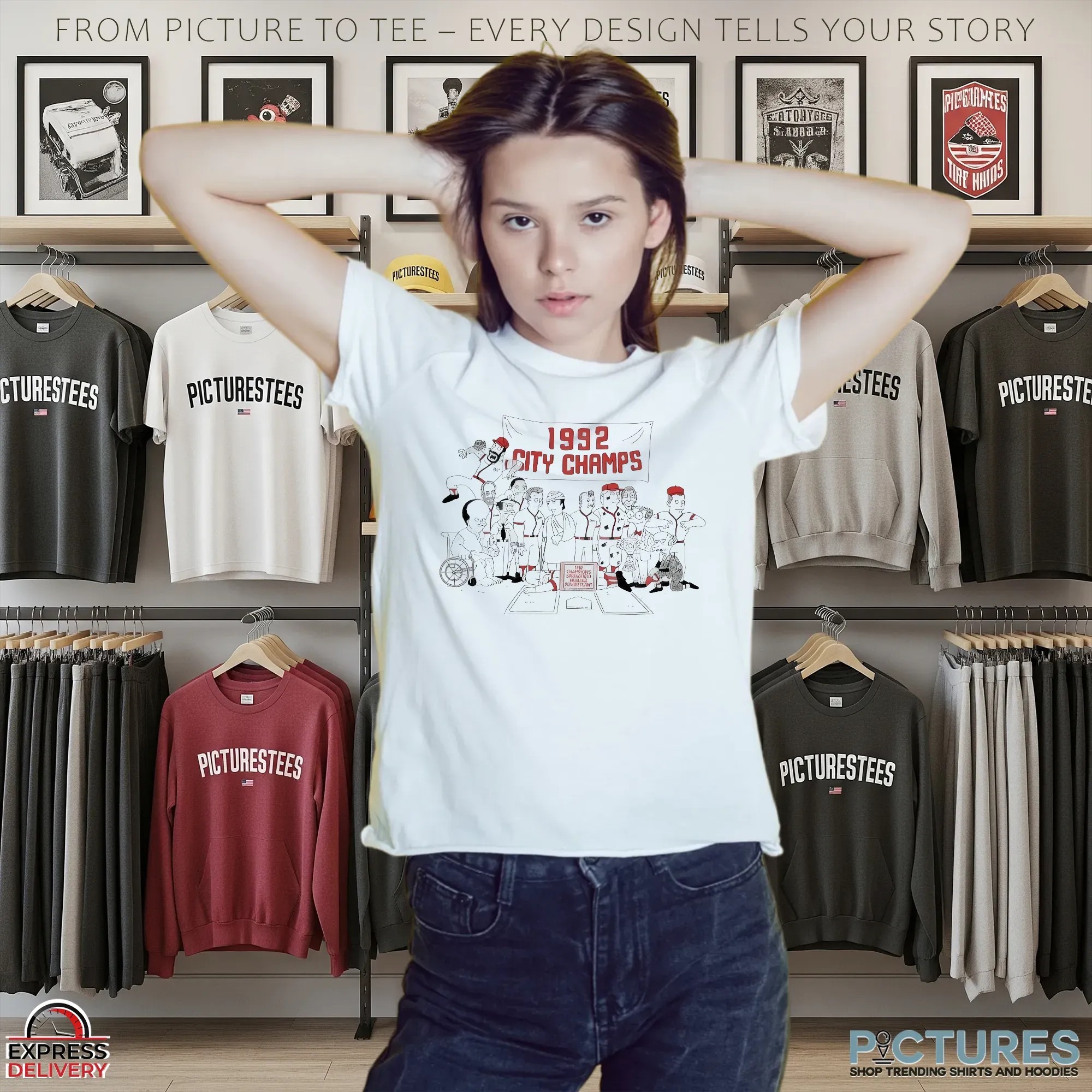 The Simpsons 1992 City Champions Springfield Nuclear Power Plant Cartoon T Shirt