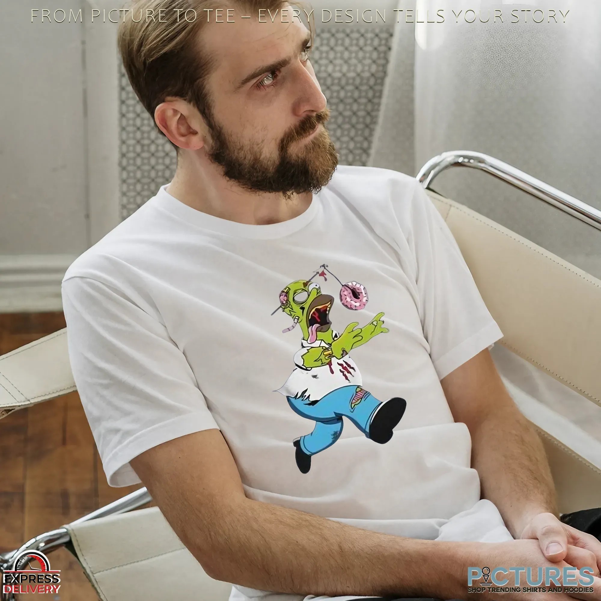 The Simpsons Homer Zombie Donut Head Treehouse of Horror Halloween Shirt