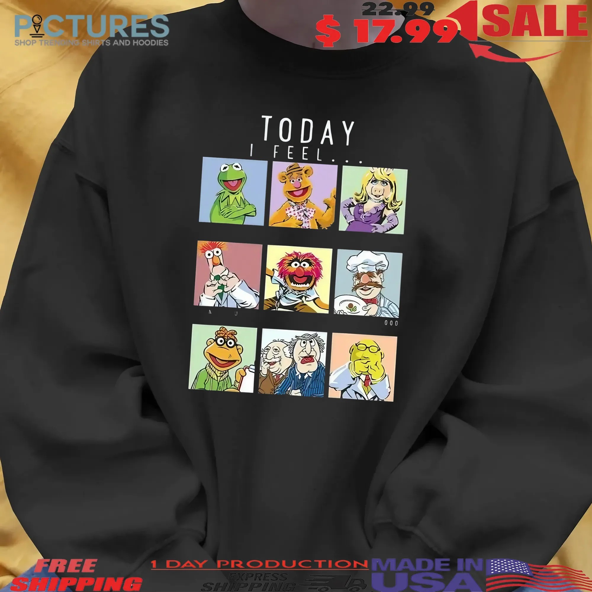 Today I Feel The Muppets T-Shirt – Funny Disney Character Mood Box Tee