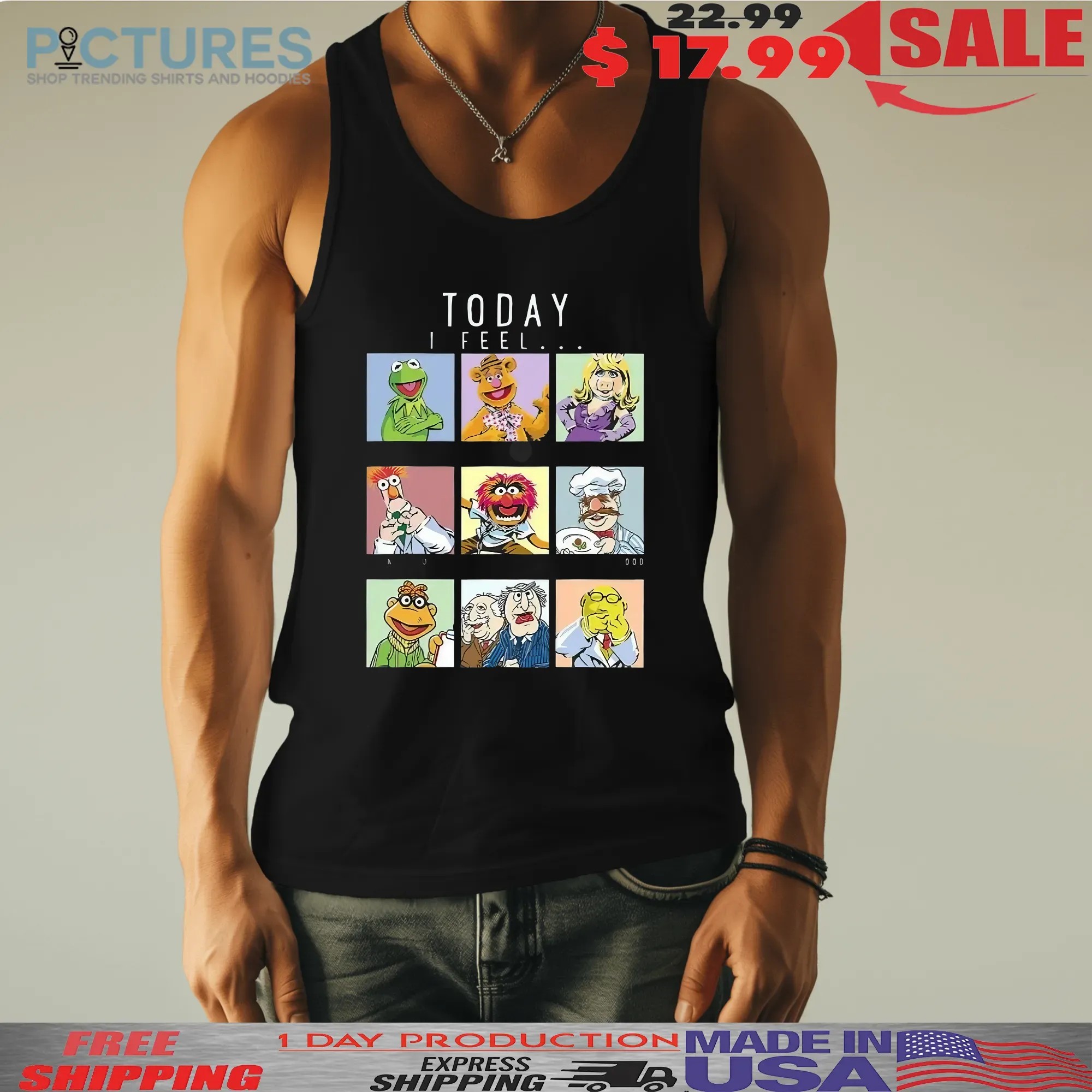 Today I Feel The Muppets T-Shirt – Funny Disney Character Mood Box Tee