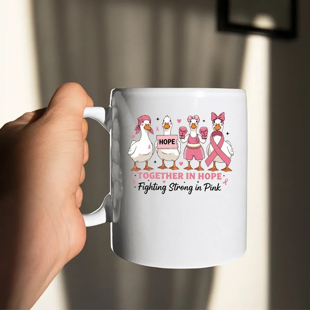 Together in Hope Breast Cancer Awareness, Fighting Strong in Pink Goose Shirt, Support Ribbon Pink October T Shirt