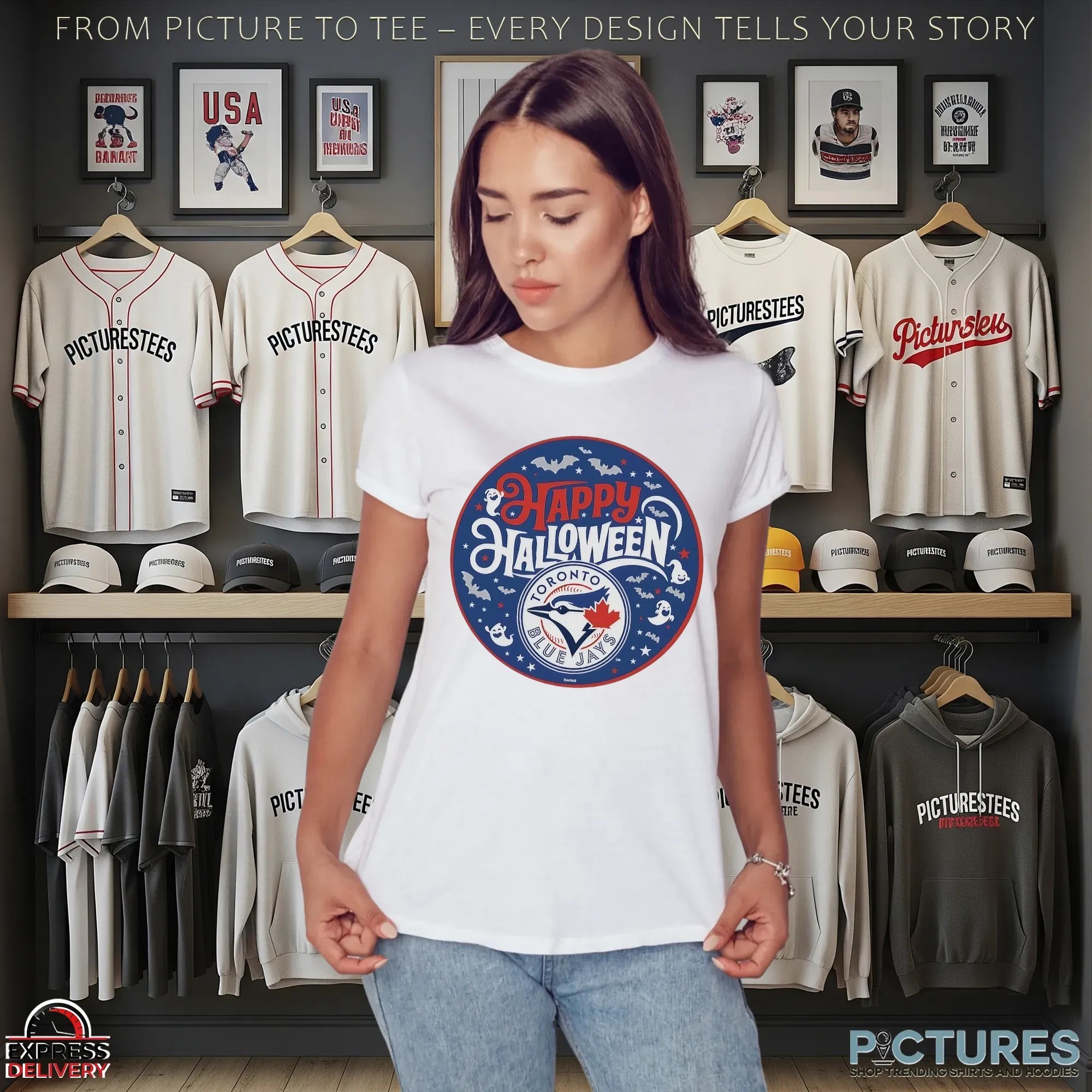 Toronto Blue Jays Baseball Happy Halloween 2025 Logo T Shirt
