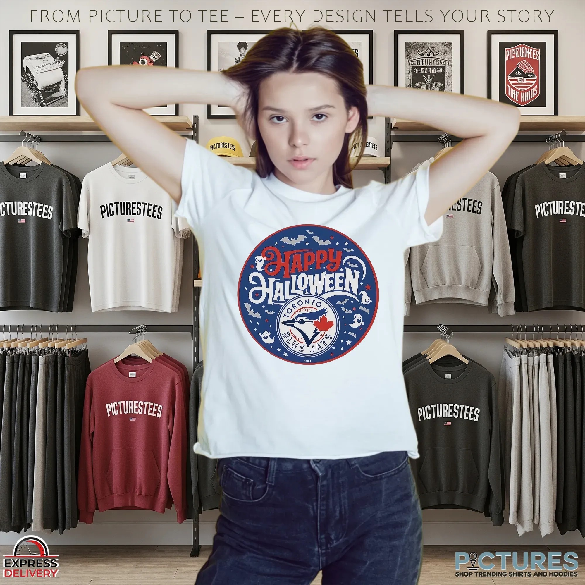Toronto Blue Jays Baseball Happy Halloween 2025 Logo T Shirt