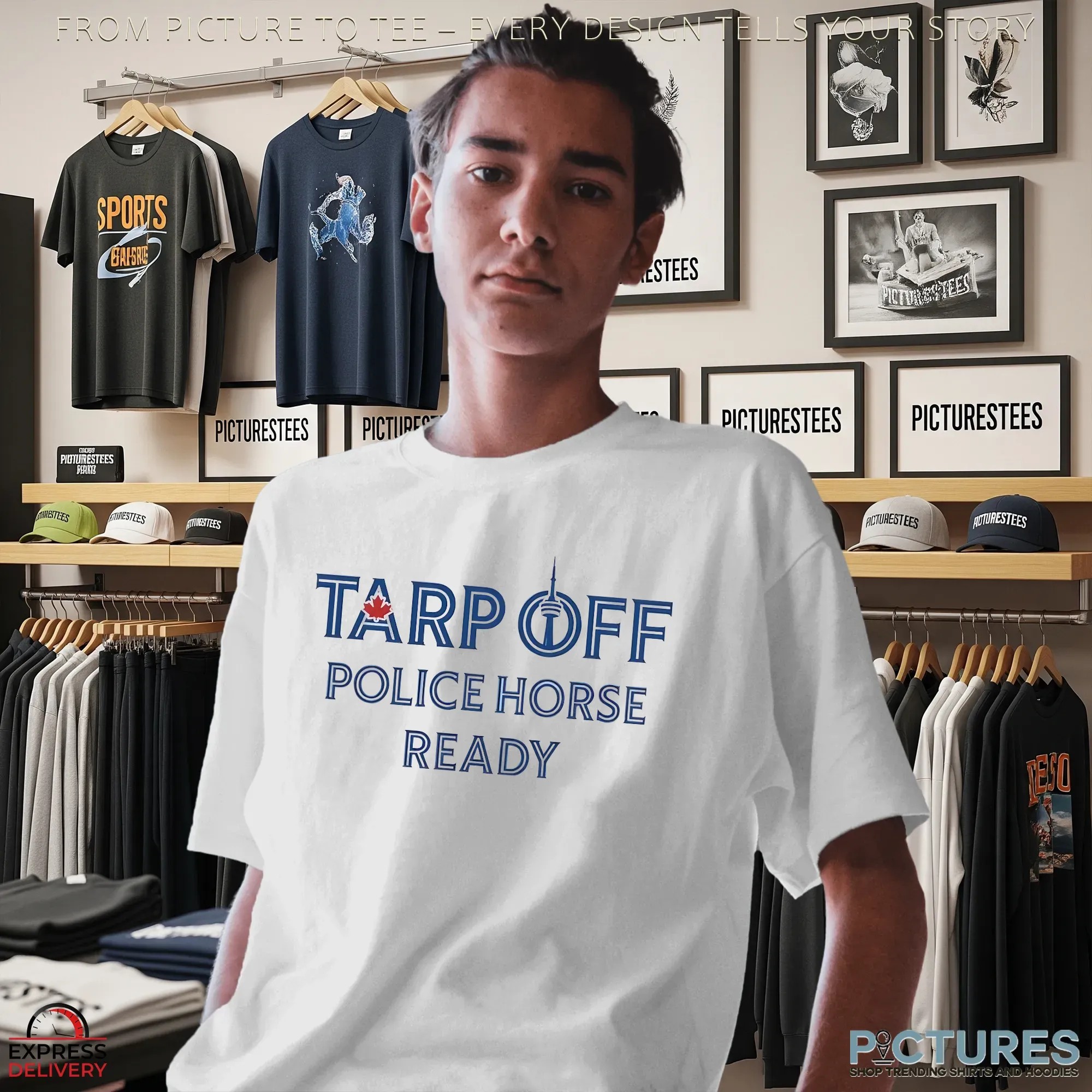 Toronto Blue Jays Tarp Off Police Horse Ready T Shirt Toronto Blue Jays Tarp Off Police Horse Ready T Shirt