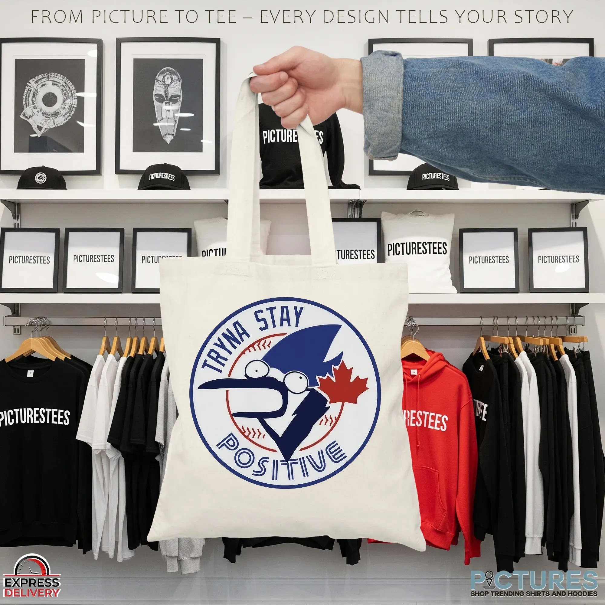 Toronto Blue Jays Tryna Stay Positive Parody Logo T Shirt