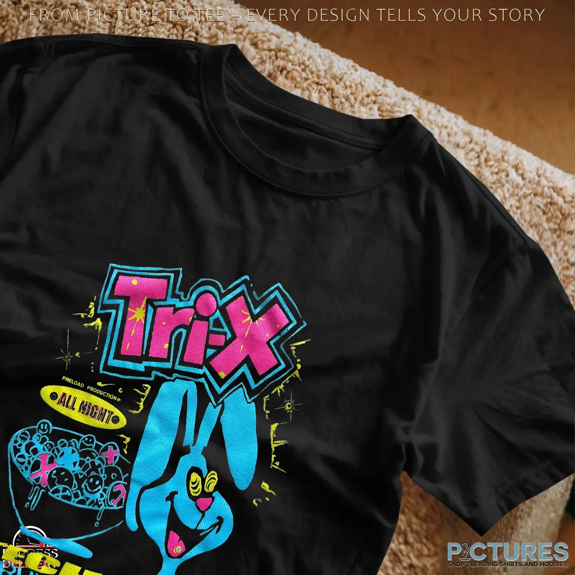 Trix Bunny Techno Fruit Flavored Fun Your Ears Have Tastebuds Too Evil Ecstasy T Shirt