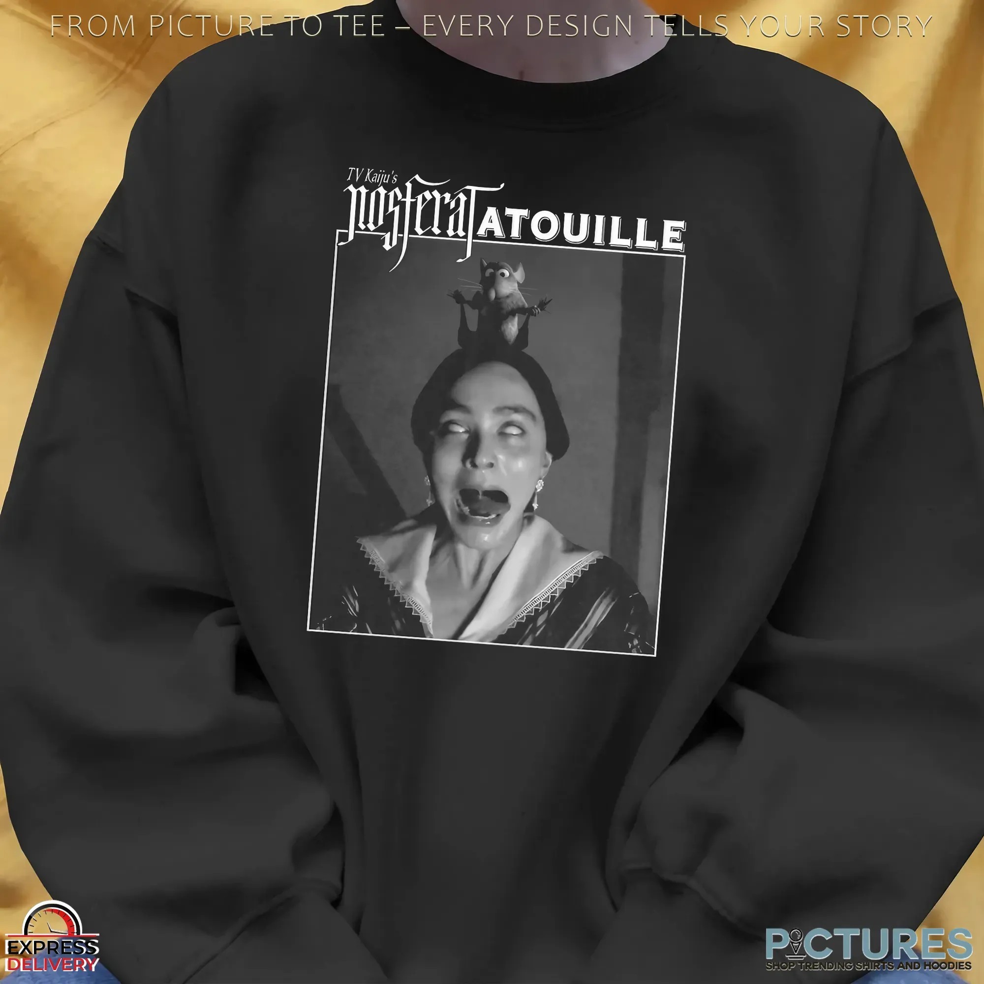 Tv Kaiju's Nosferatatouille 1922 Nosferatu And 2007 Ratatouille Film Mashup T Shirt Tv Kaiju's Nosferatatouille 1922 Nosferatu And 2007 Ratatouille Film Mashup T Shirt