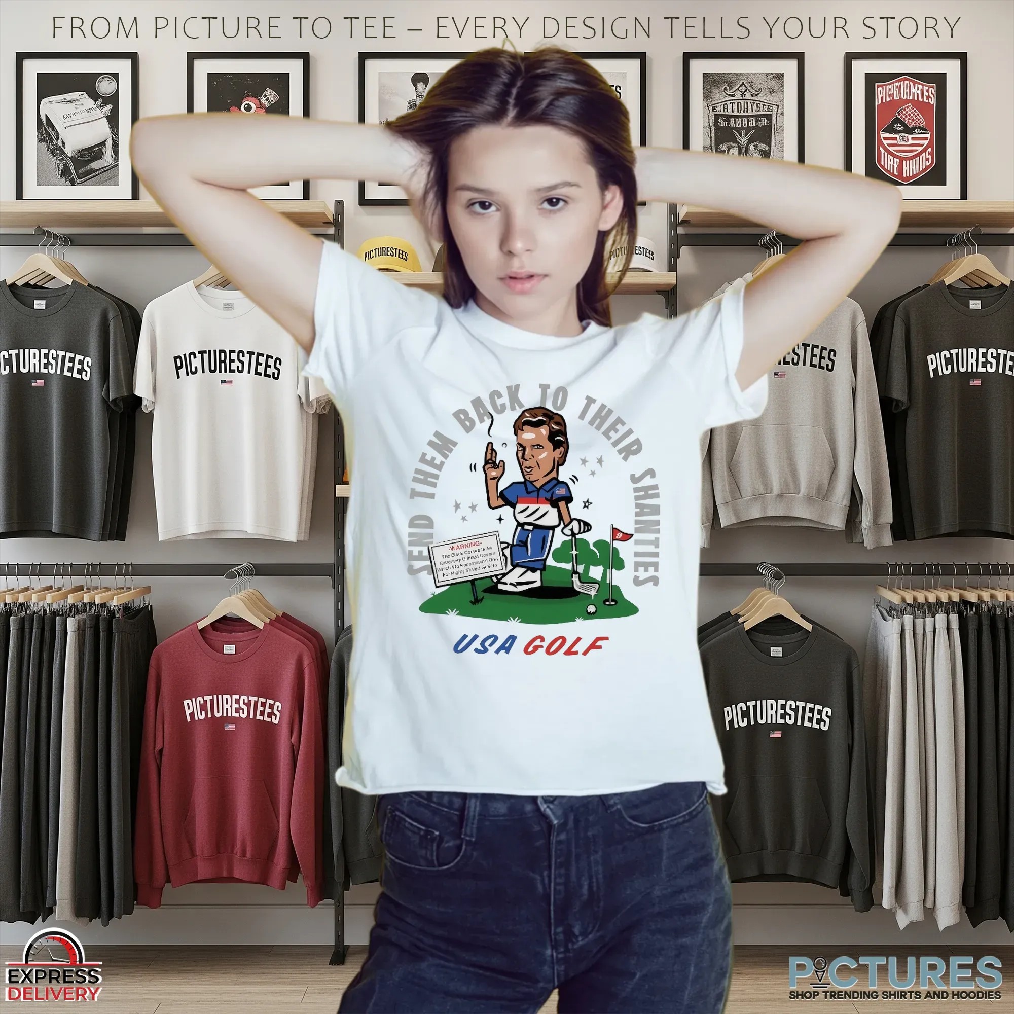 USA Golf Send Them Back To Their Shanties T Shirt
