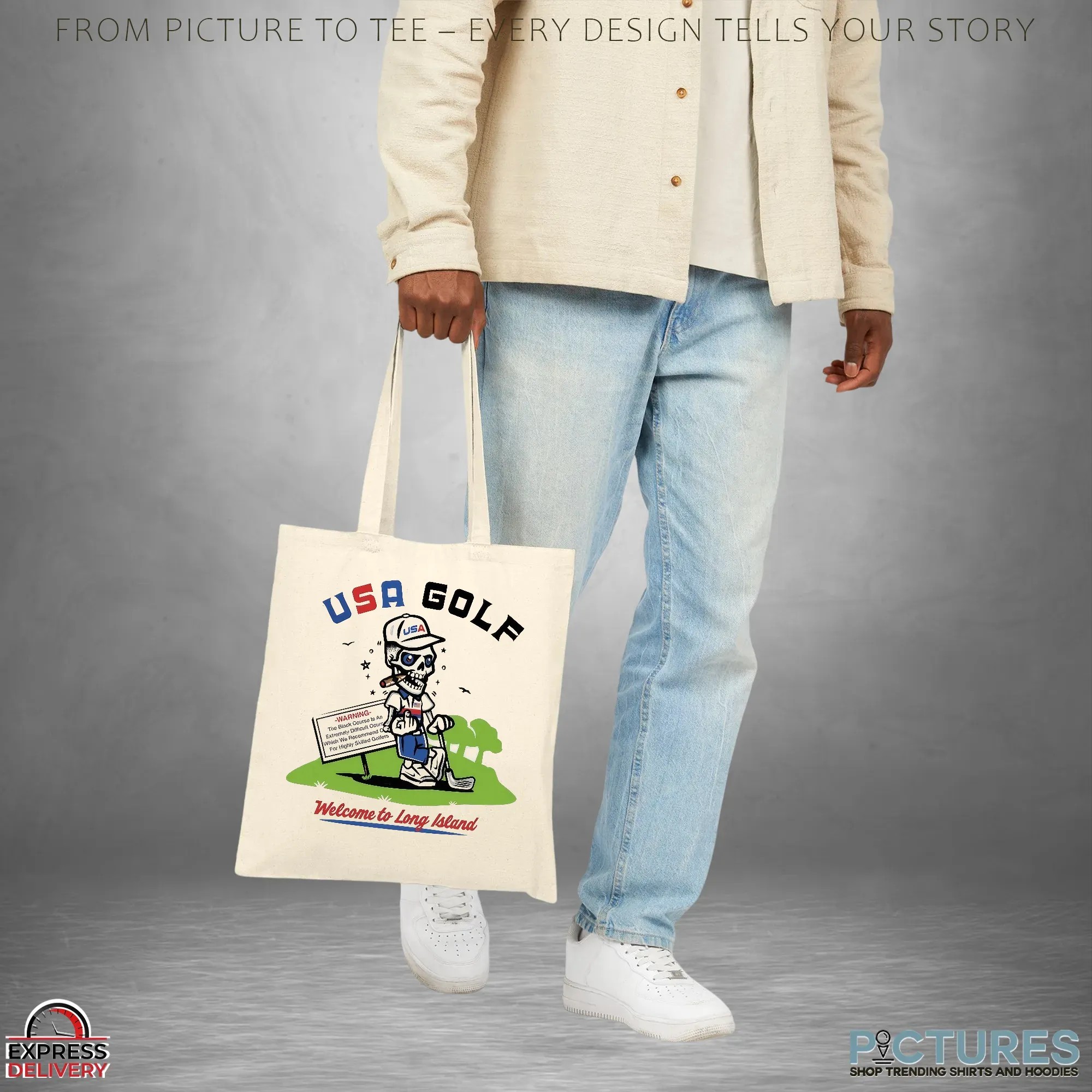 USA Golf Welcome To Long Island Shooter McGavin Skeleton T Shirt