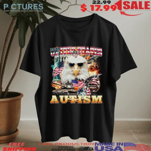 United States Of Autism Eagle USA Vintage Bootleg Style Shirt
