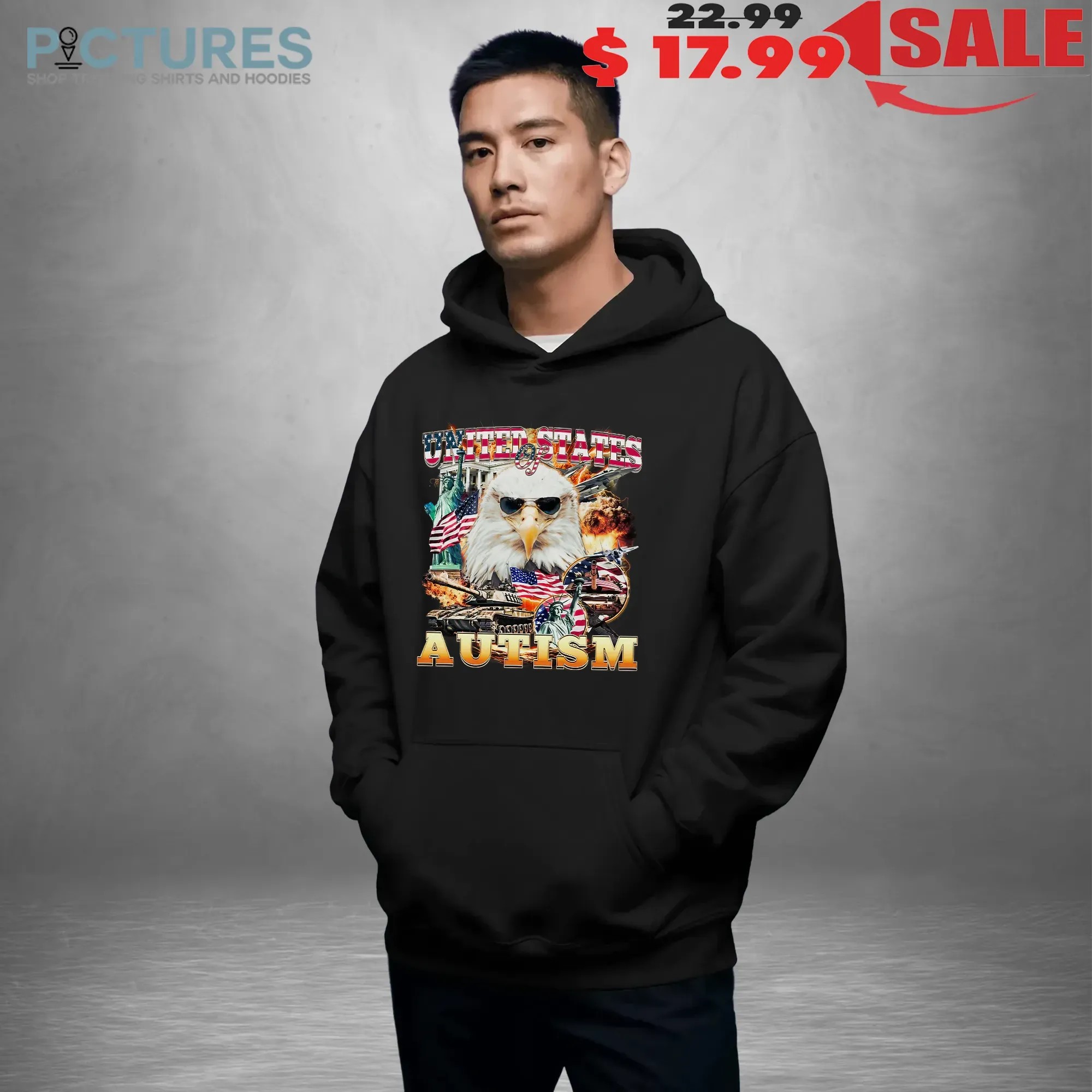 United States Of Autism Eagle USA Vintage Bootleg Style Shirt