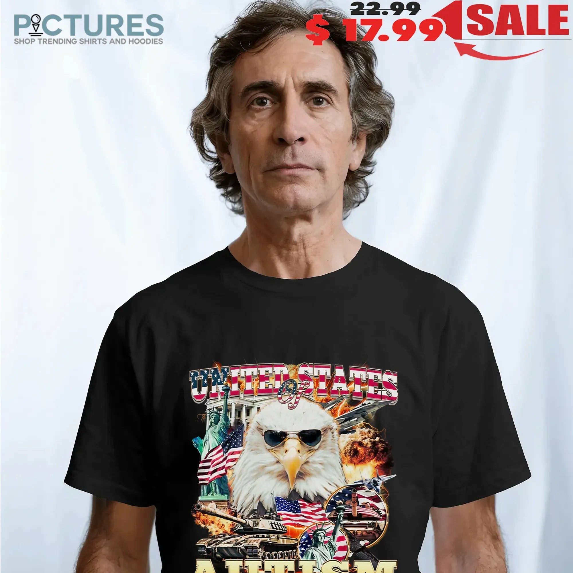 United States Of Autism Eagle USA Vintage Bootleg Style Shirt
