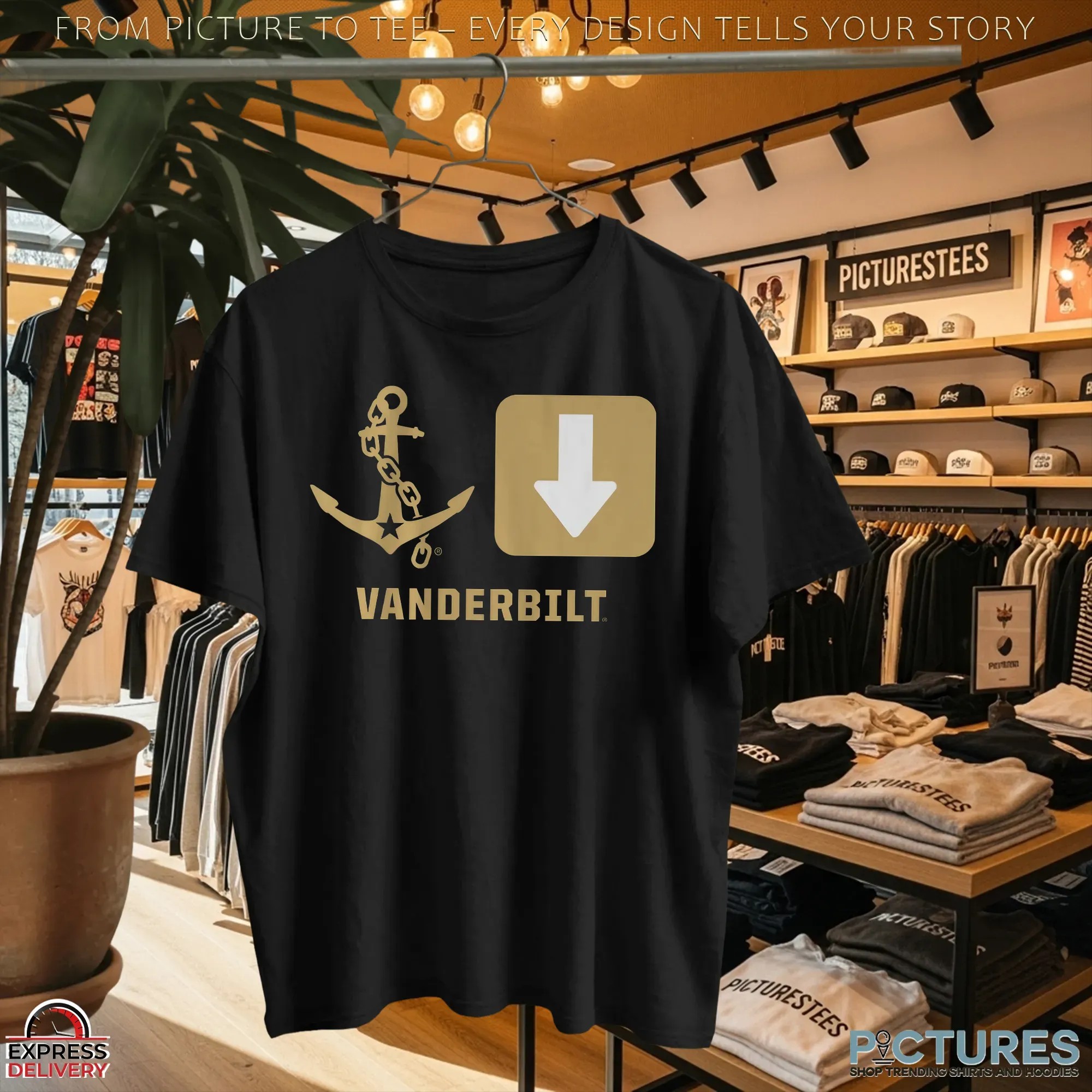 Vanderbilt Commodores Anchor Down Symbols T Shirt Vanderbilt Commodores Anchor Down Symbols T Shirt