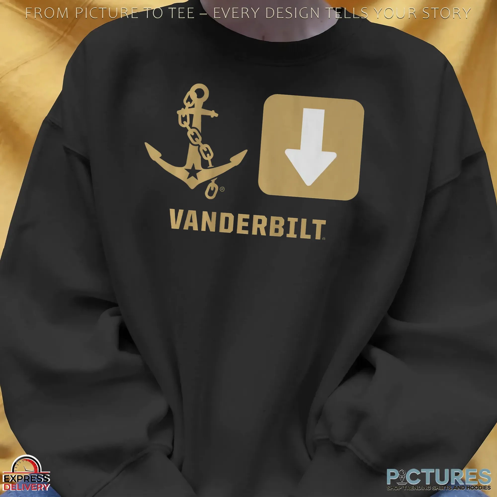 Vanderbilt Commodores Anchor Down Symbols T Shirt Vanderbilt Commodores Anchor Down Symbols T Shirt