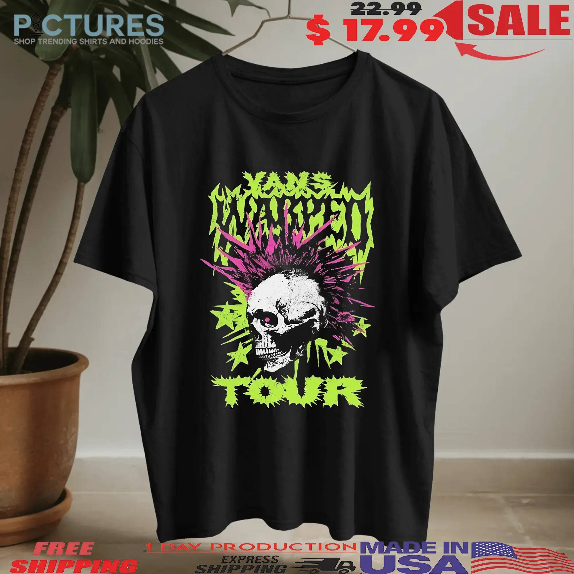 Vans Warped Tour Mohawk Skull T-Shirts