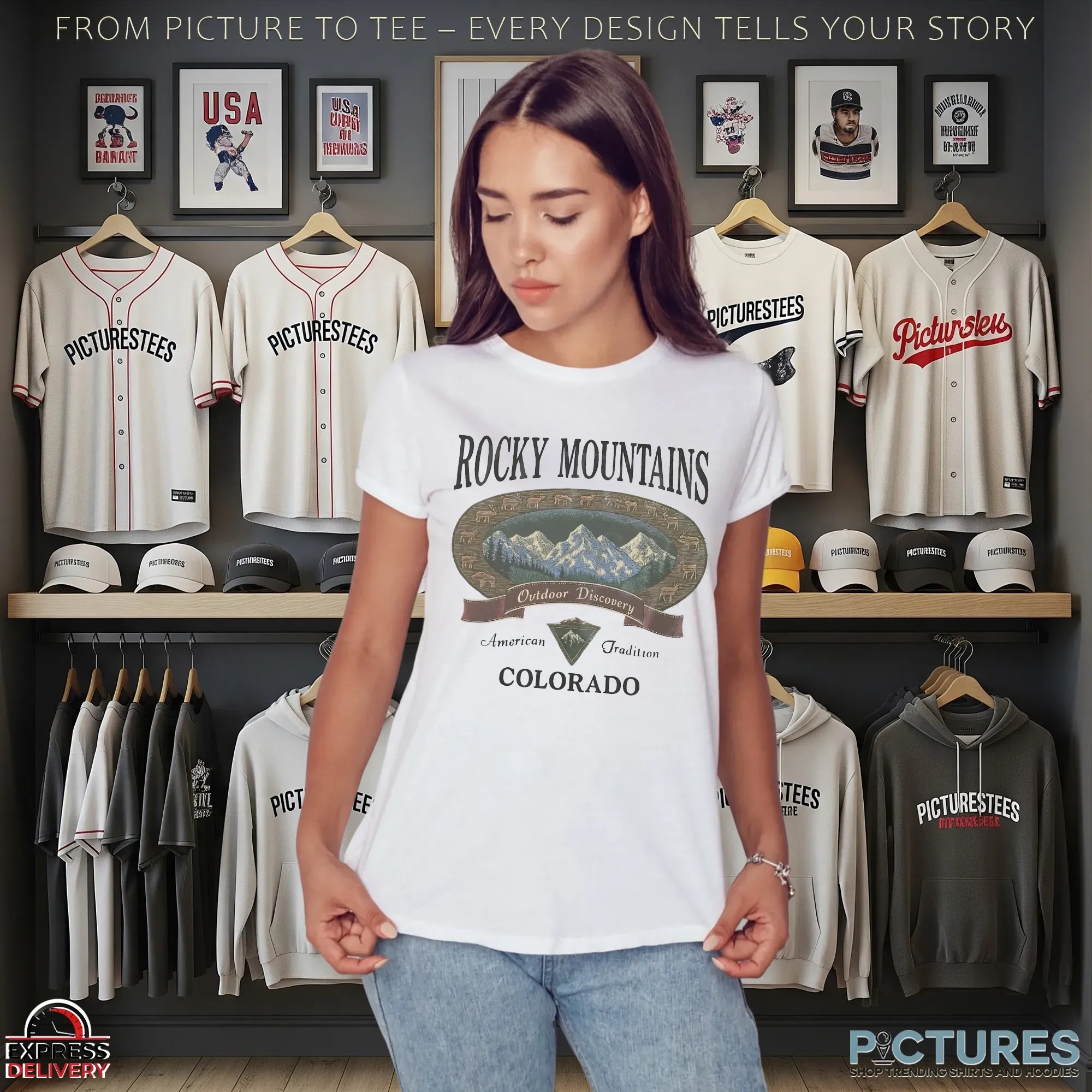Vintage Rocky Mountains Colorado T-Shirt, Outdoor Discovery Graphic Tee, 90s Mountain Hiking Shirt
