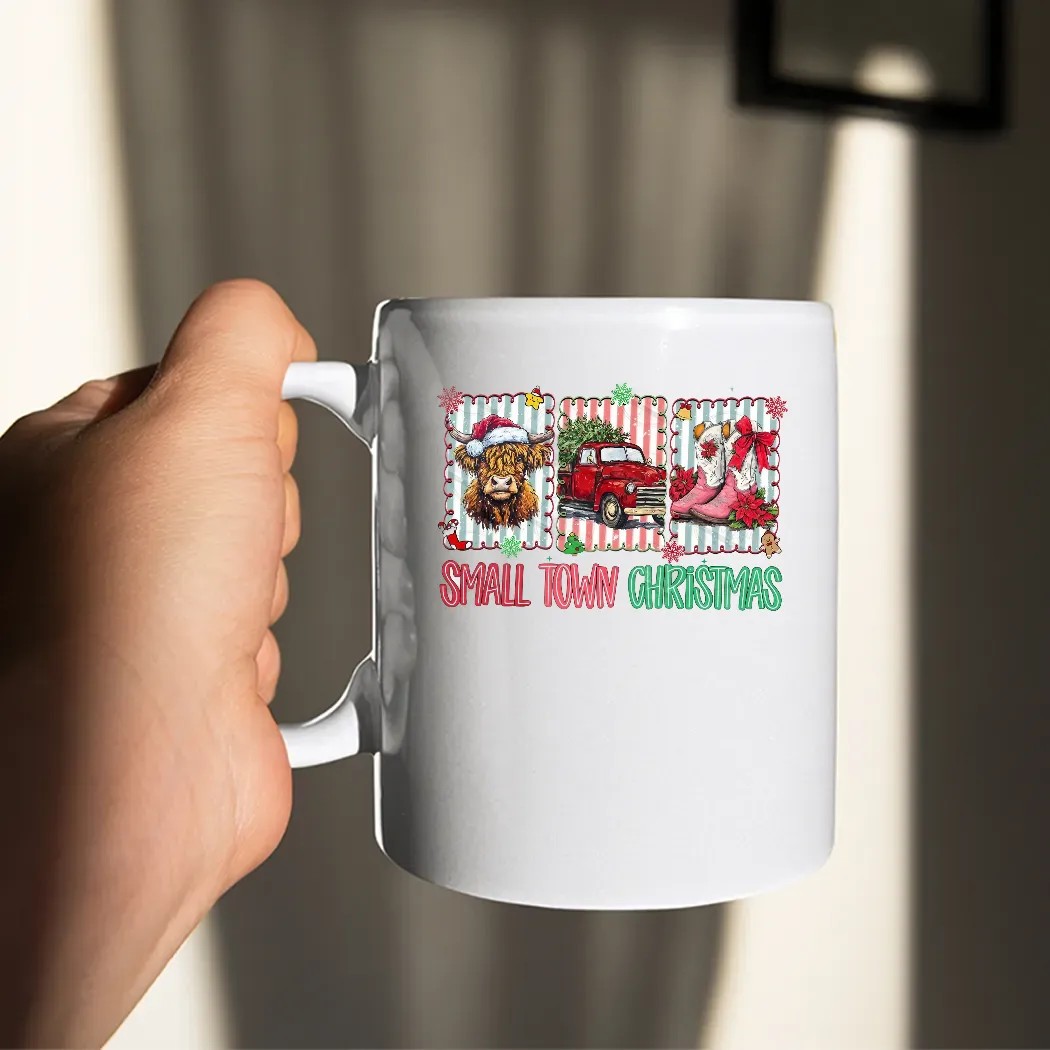 Vintage Small Town Christmas Cowgirl T Shirt