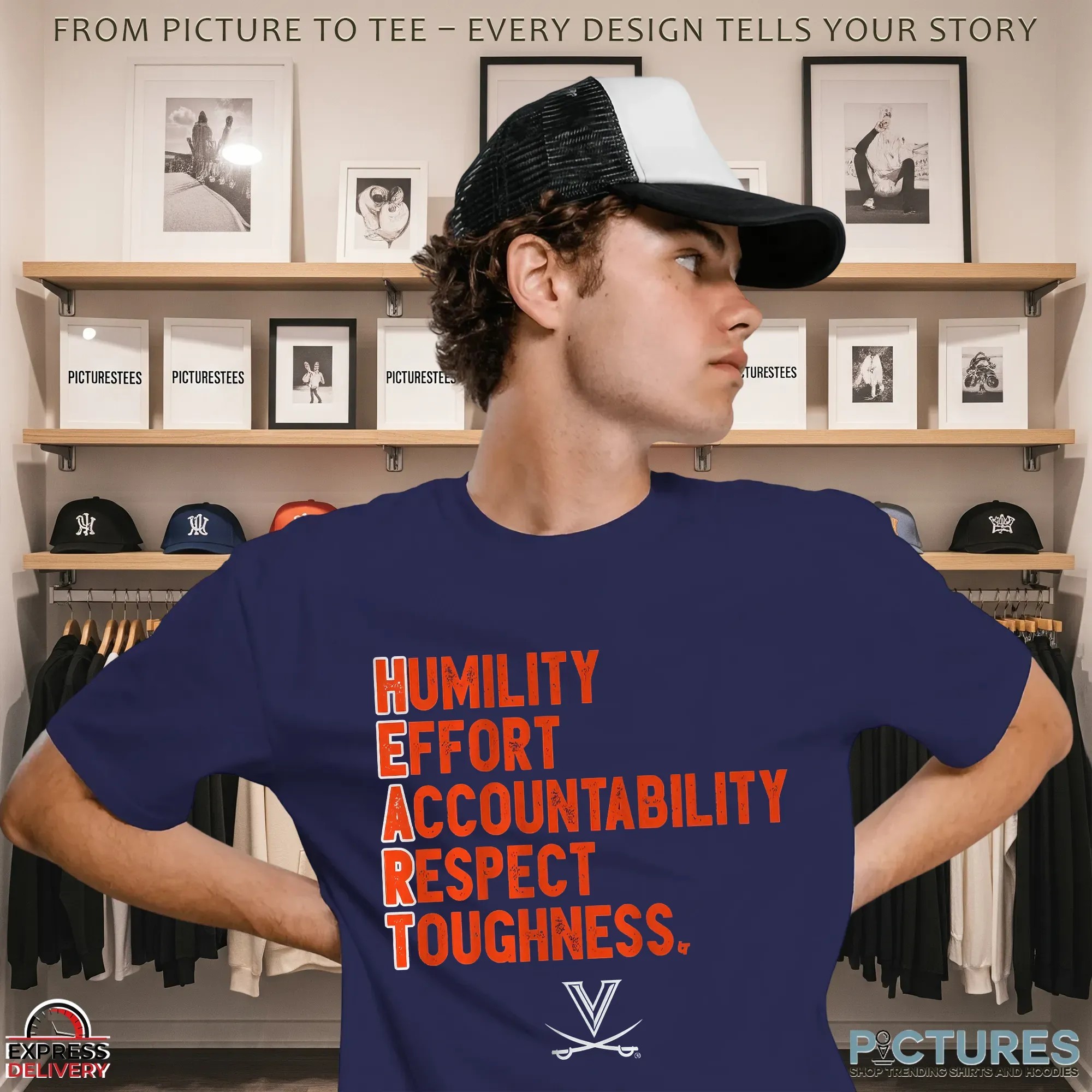 Virginia Cavaliers Football H E A R T Humility Effort Accountability Respect Toughness T Shirt